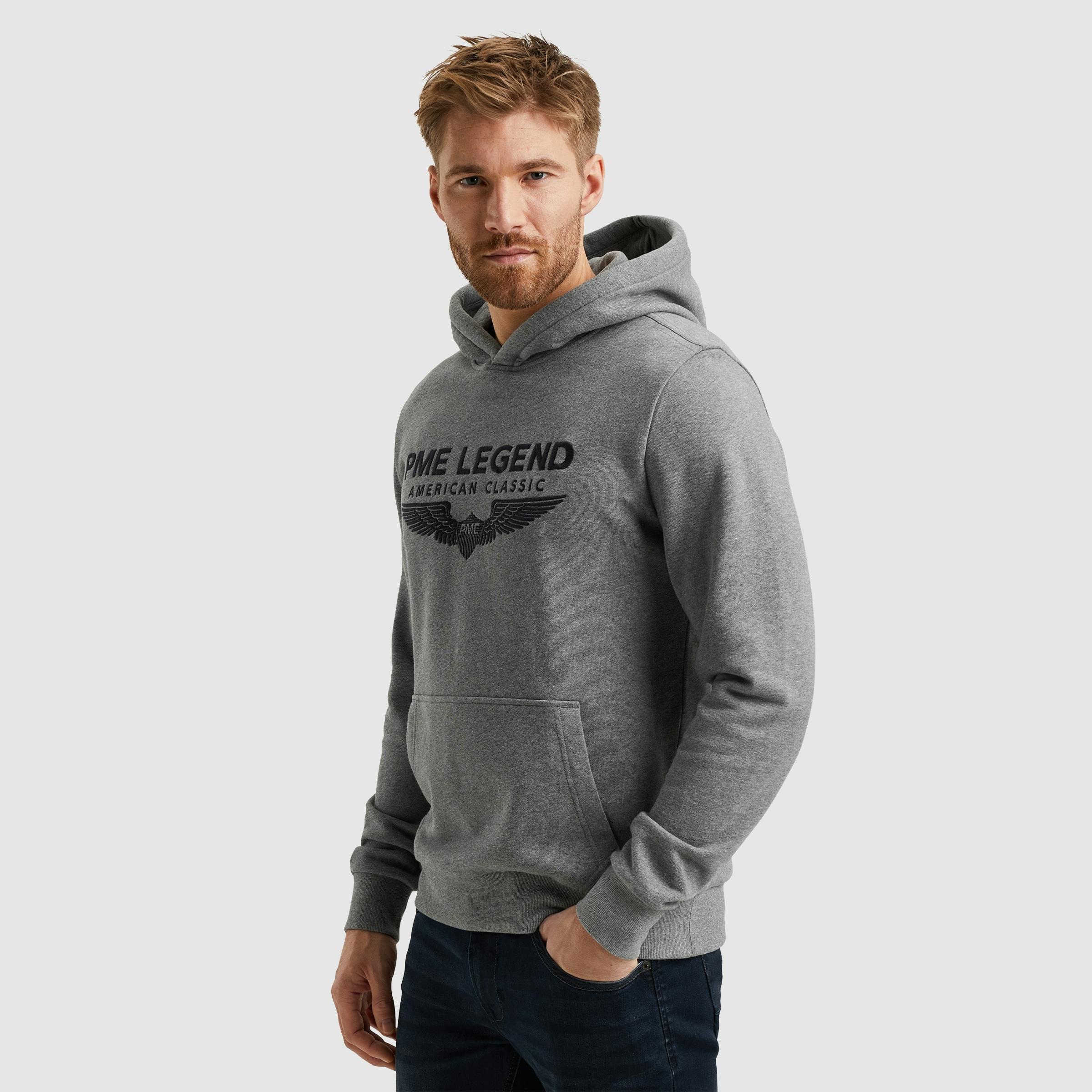 PME LEGEND Kapuzensweatshirt »Hooded soft terry with logo«, mit Logostickerei
