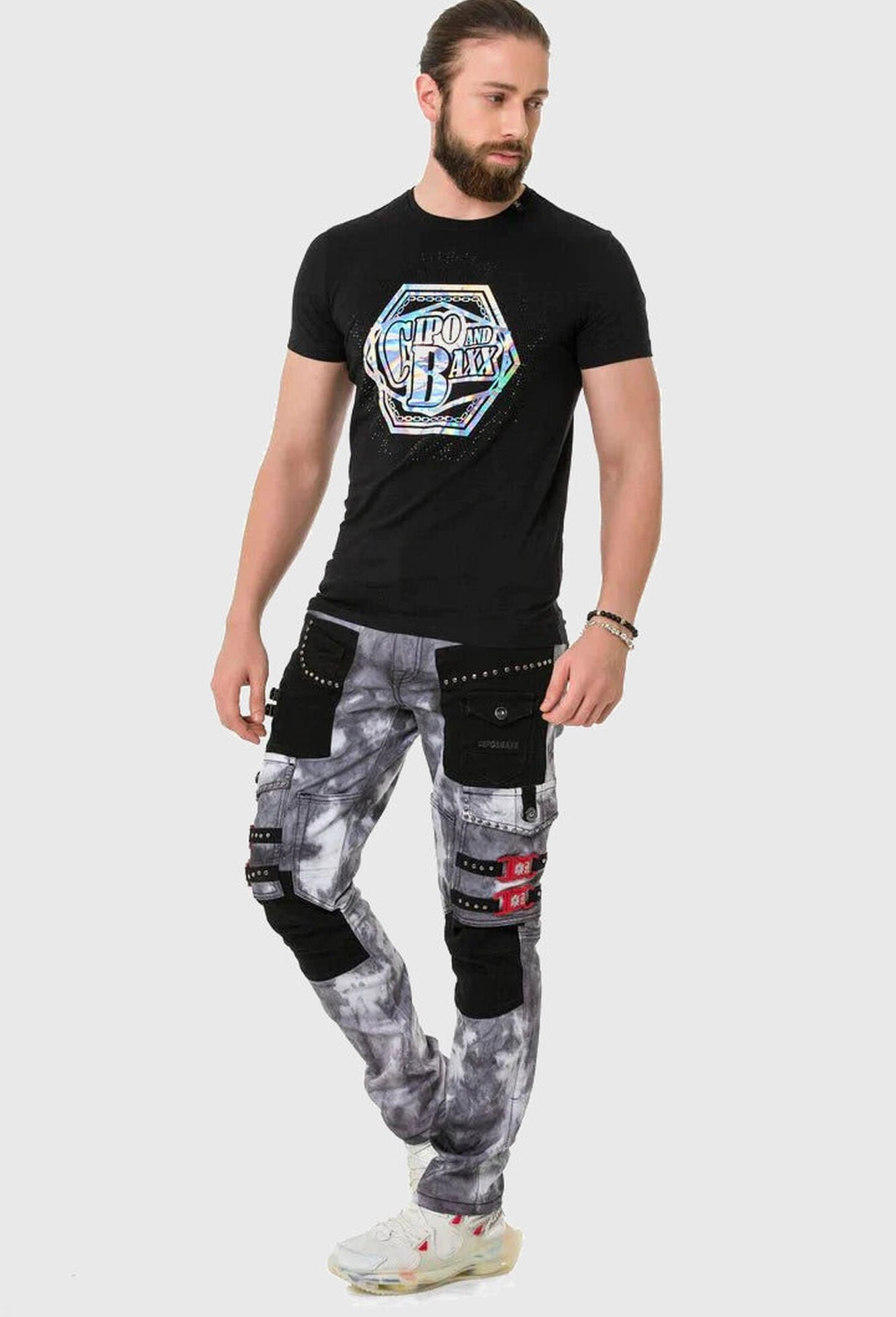 Cipo & Baxx Cargojeans »Cipo & Baxx Hose« im Bikerstyle