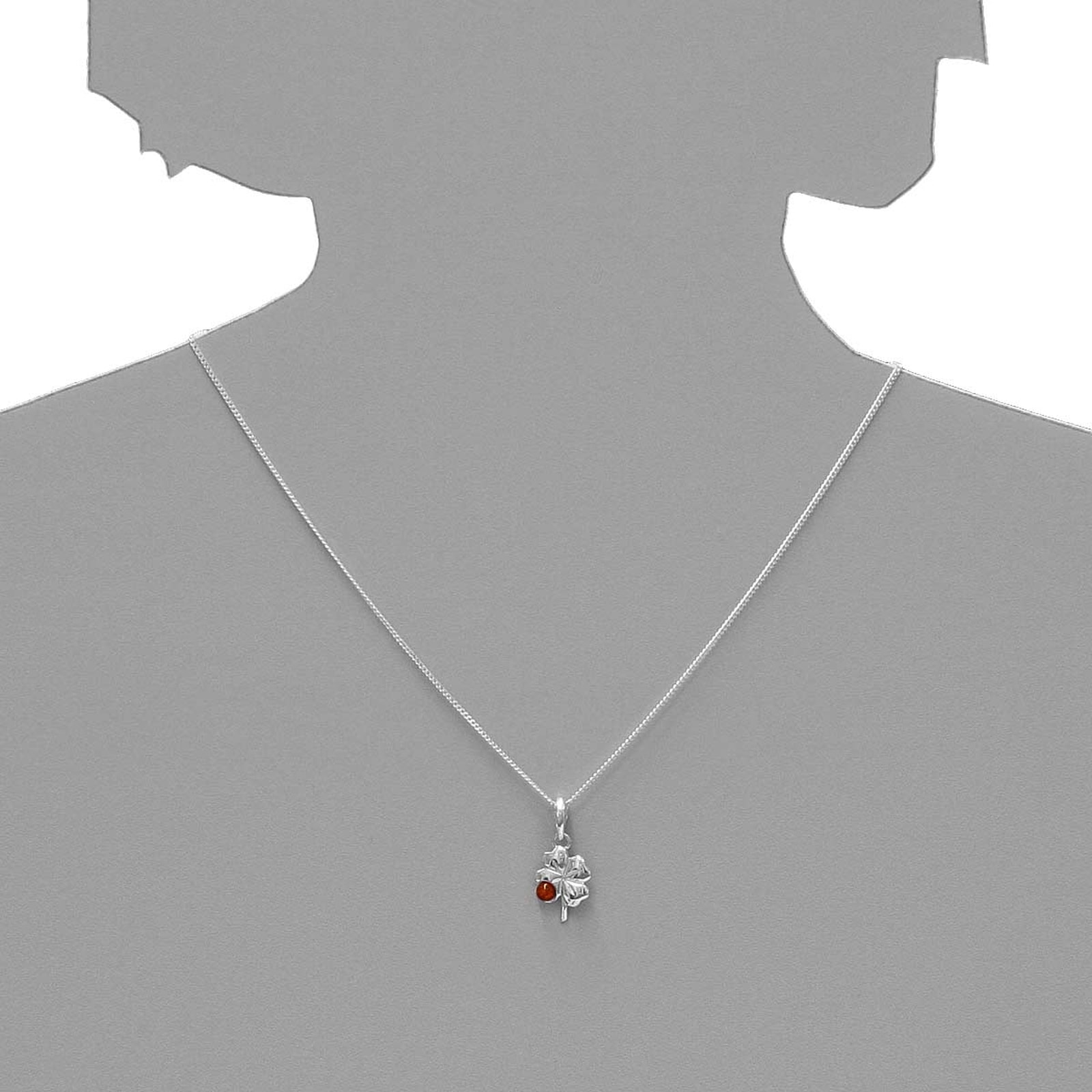 OSTSEE-SCHMUCK Kettenanhänger »- Kleeblatt - Silber 925/000 - Bernstein«