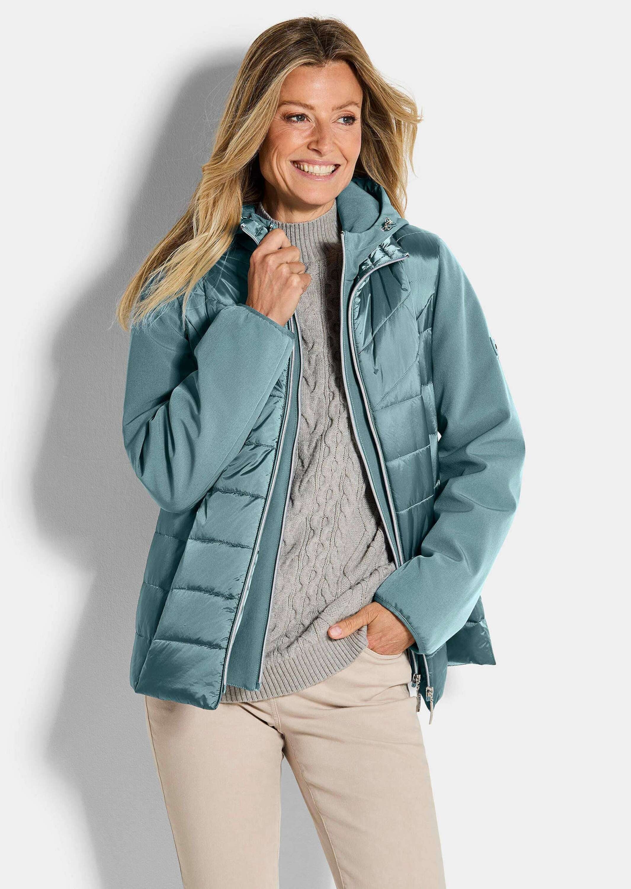 GOLDNER Kurzjacke »Kurzgröße Steppjacke mit Ärmeln aus Softshell«