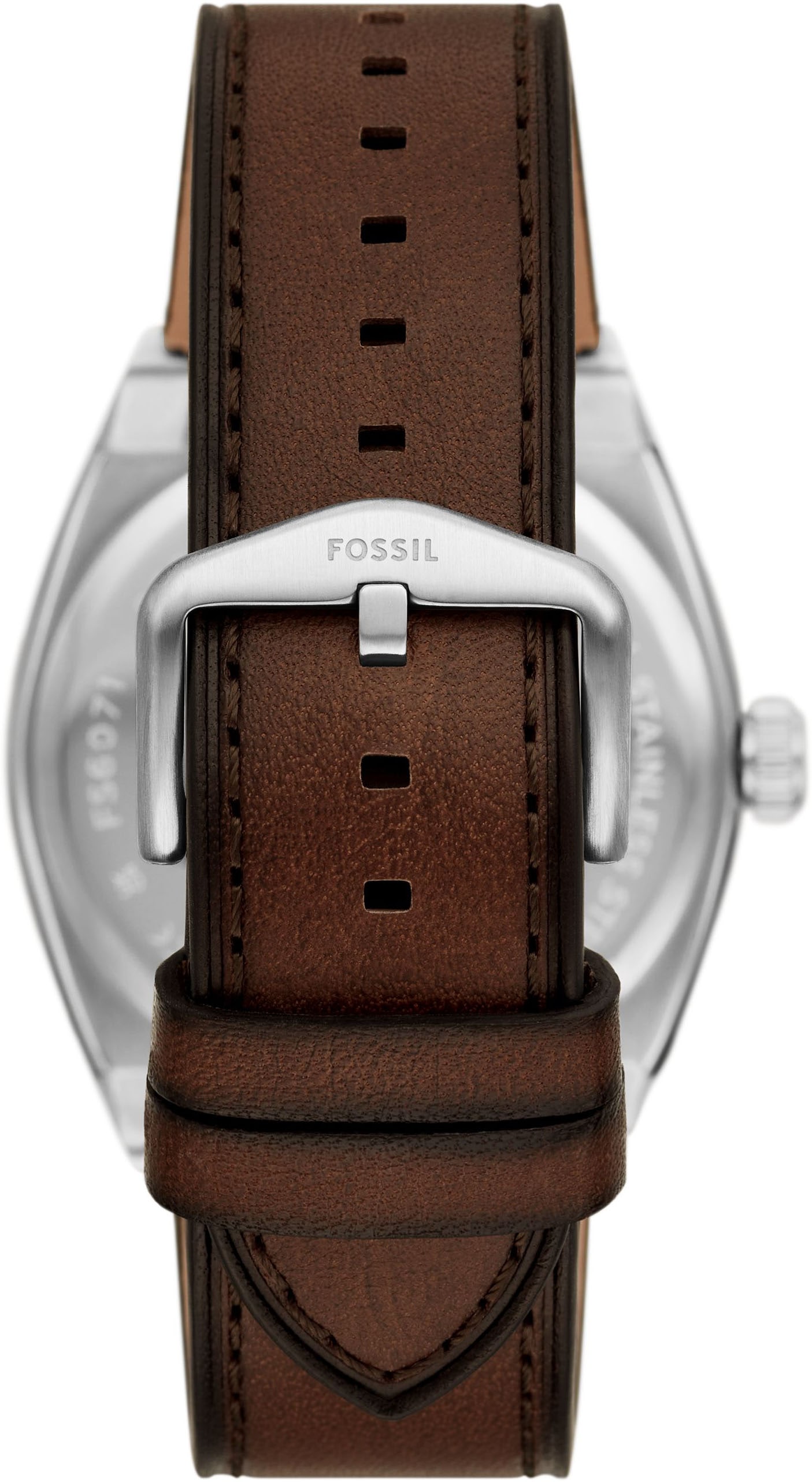 Fossil Quarzuhr »EVERETT«, Armbanduhr, Herrenuhr, Lederarmband, analog, Tag