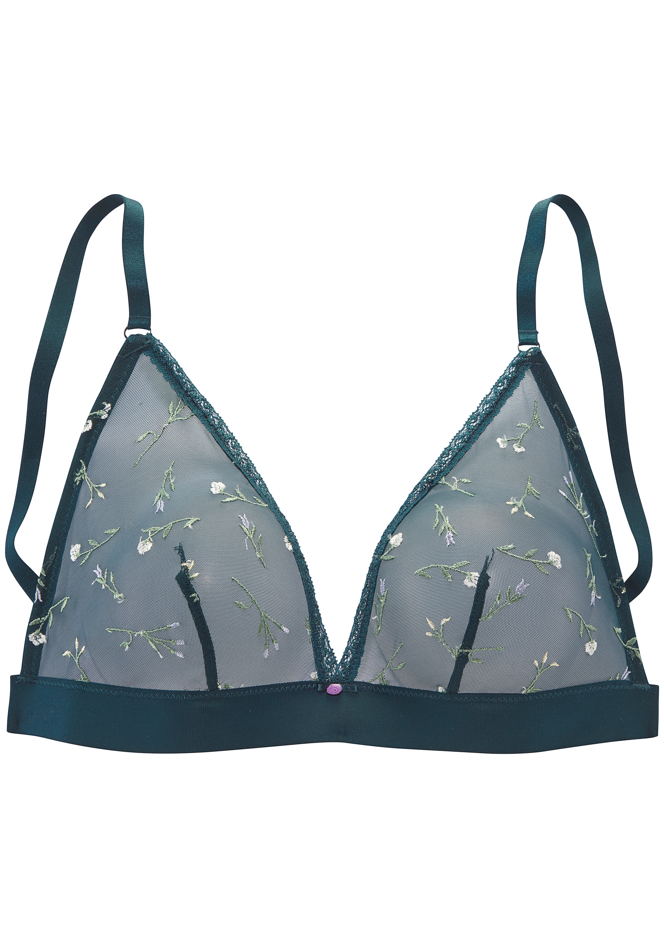 Vivance Bralette-BH »Thea« ohne Bügel mit transparentem Mesh mit feiner Blütenstickerei
