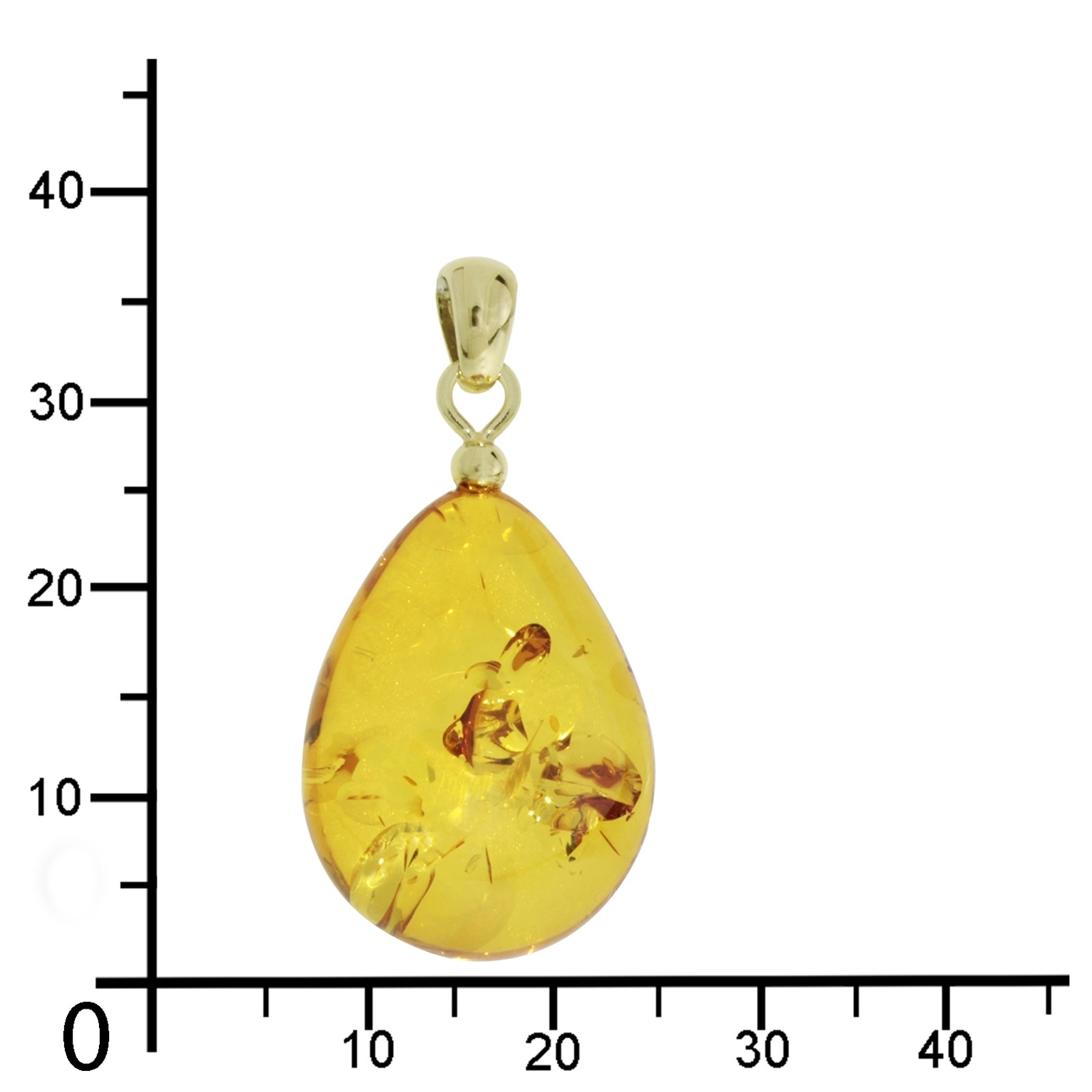 OSTSEE-SCHMUCK Kettenanhänger »- Tropfen flach, ca. 22 mm lang - Gold 333/000 - Bernstein -,«