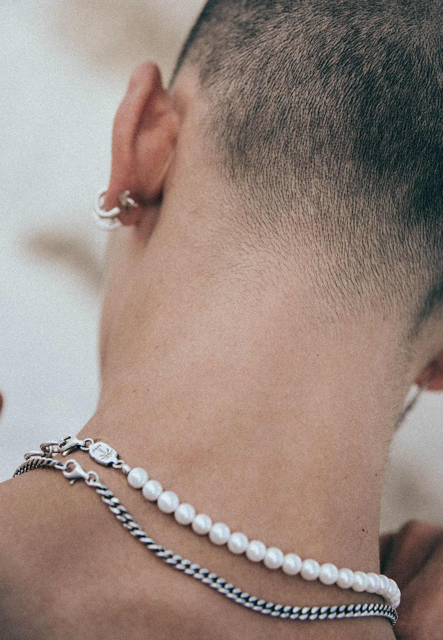 HAZE & GLORY Silberkette »Halskette Herren Perlenkette Organic Beads 925 Silber«