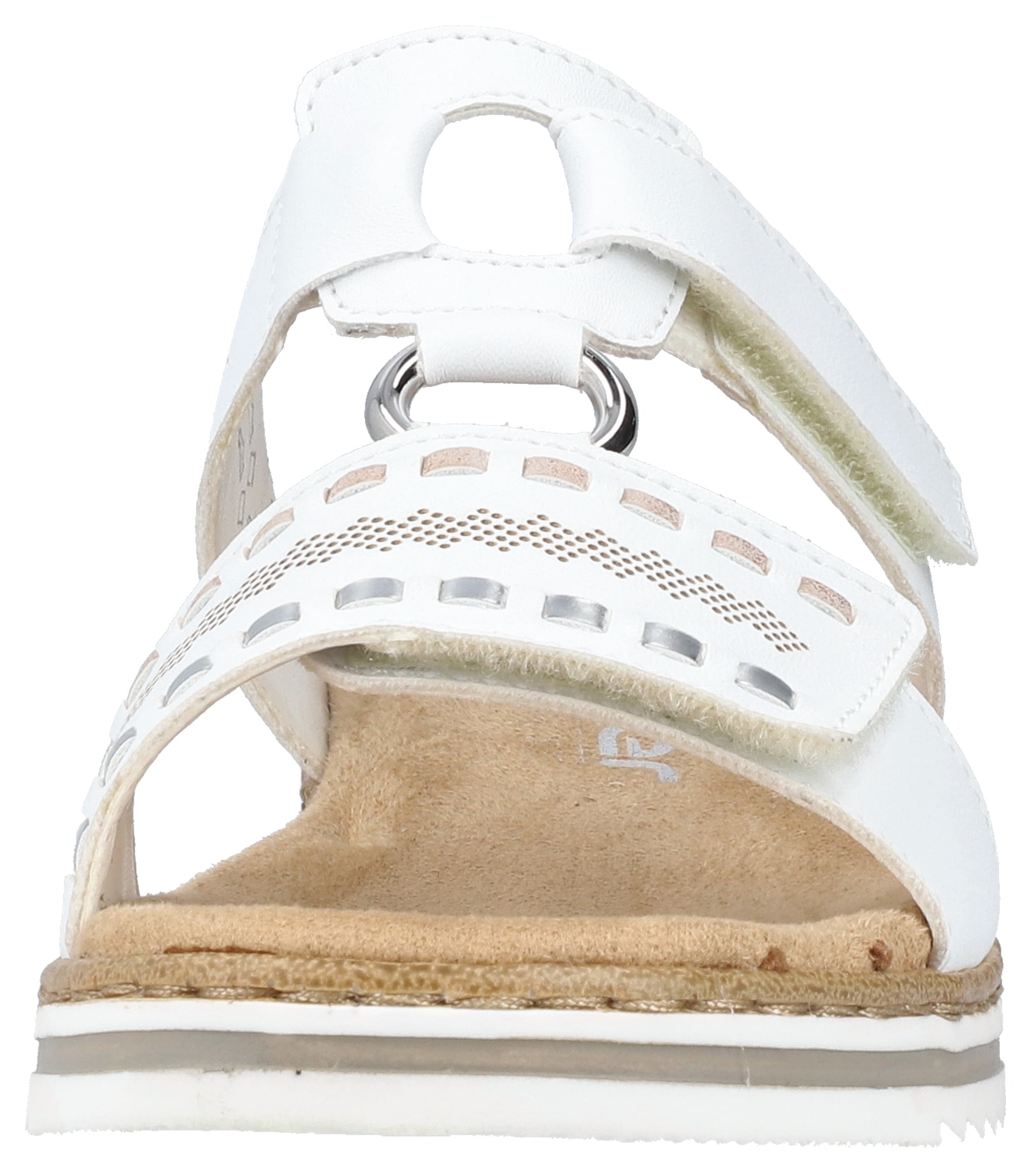 Rieker Pantolette, Keilabsatz, Sommerschuh, Schlappen mit praktischen Klettriemchen