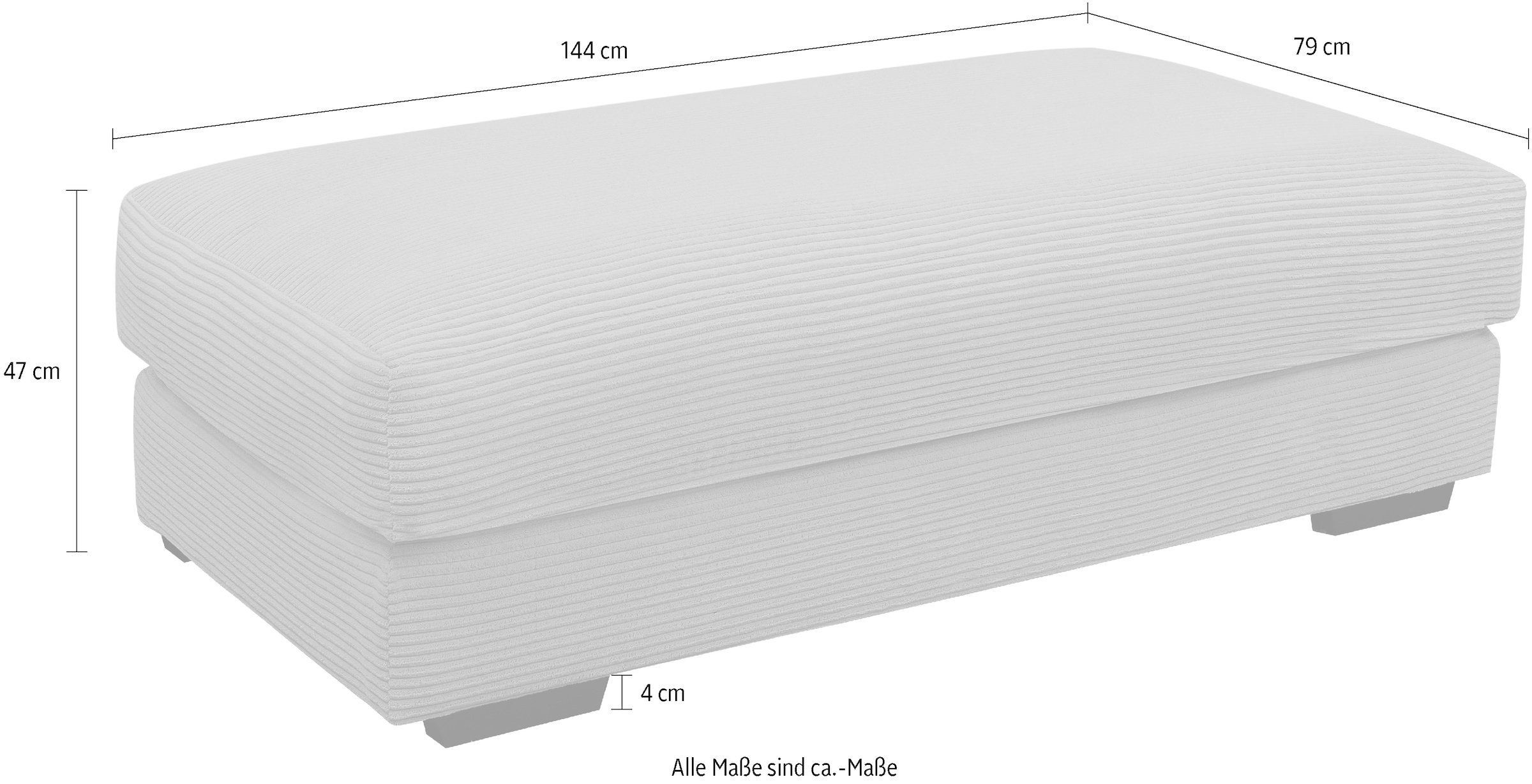 WERK2 Hocker »Eden«, Design Hocker in Cord mit besonders weichem Sitzkomfort