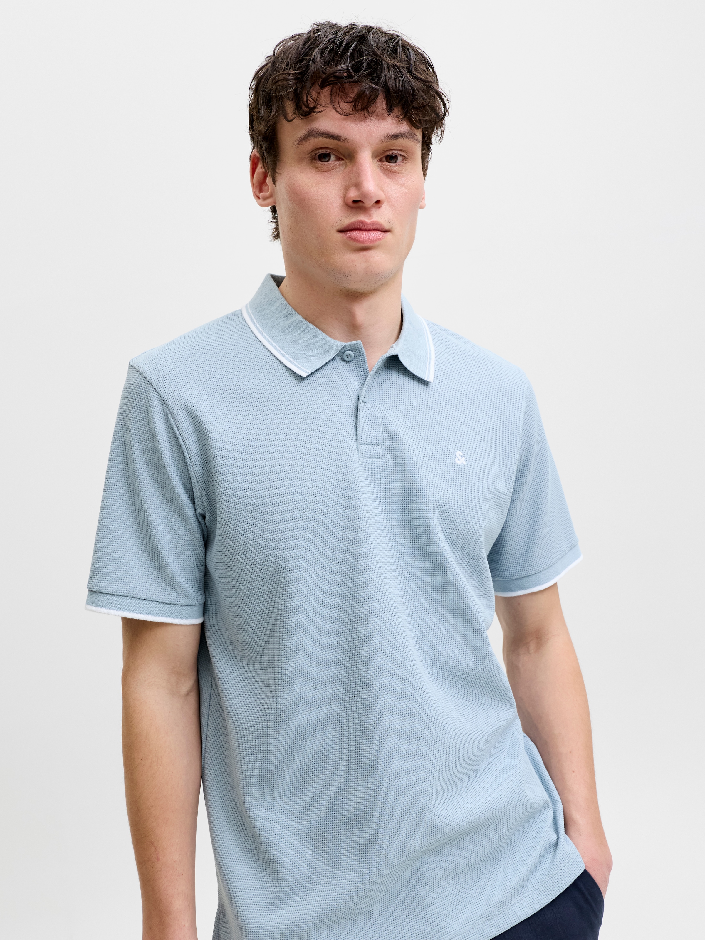 Jack & Jones Poloshirt »JJEAUSTIN POLO SS NOOS« Materialmix, regular fit