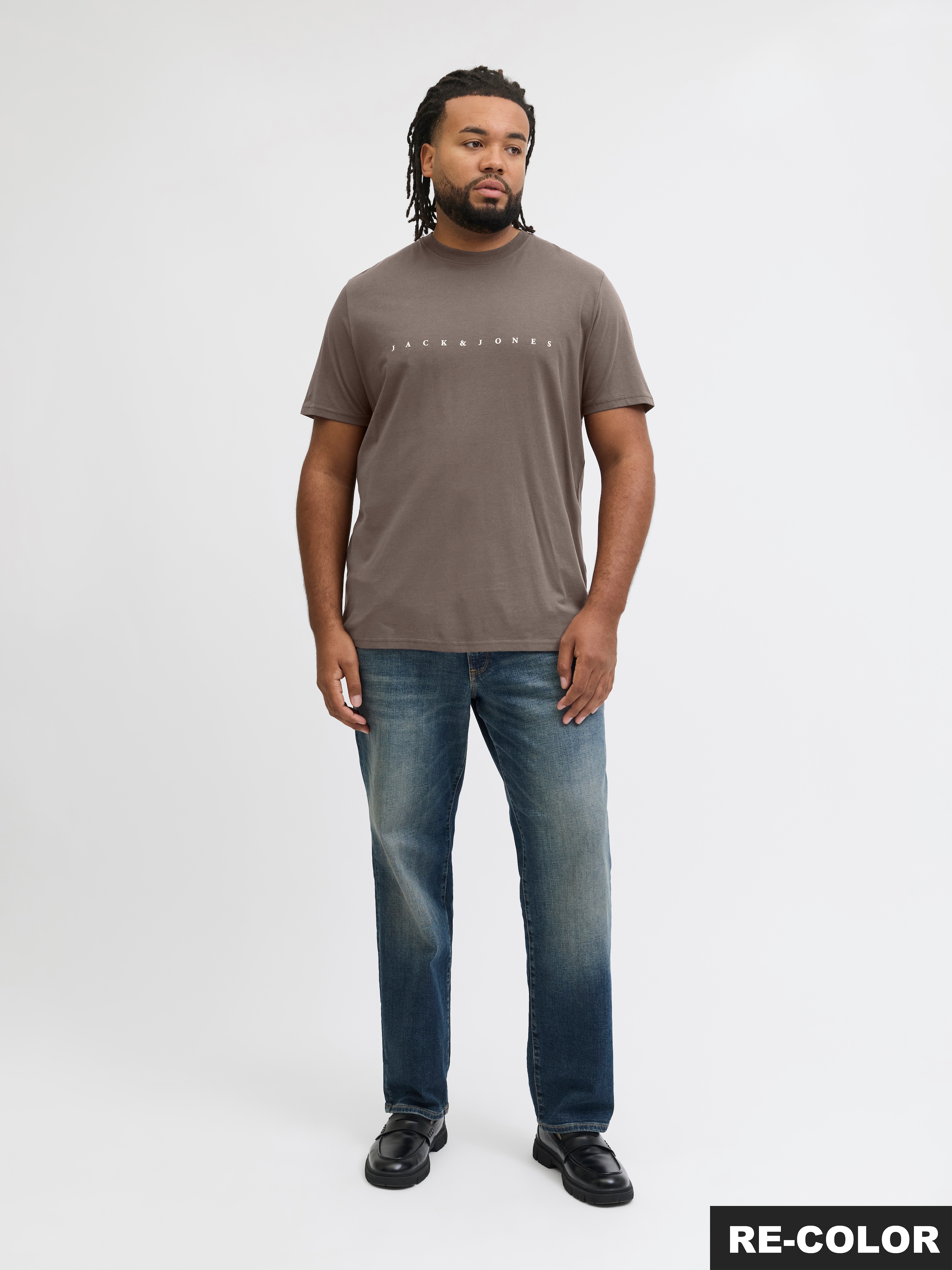 Jack & Jones PlusSize Rundhalsshirt »JJESTAR JJ TEE SS NOOS PLS« Baumwolle, regular fit