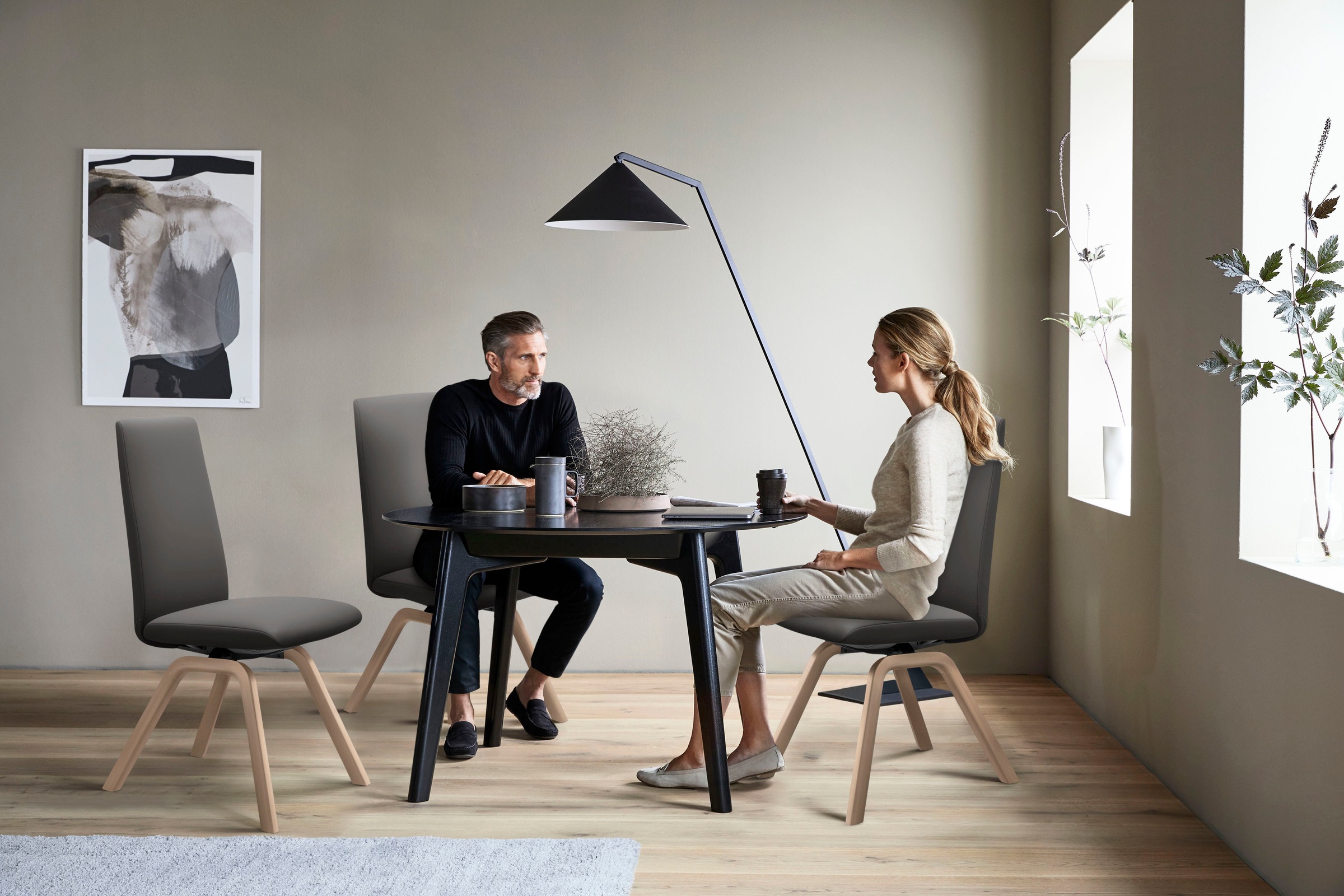 Stressless® Polsterstuhl »Laurel«, Leder PALOMA, High Back, Größe L, mit schräggestellten Beinen in Walnuss