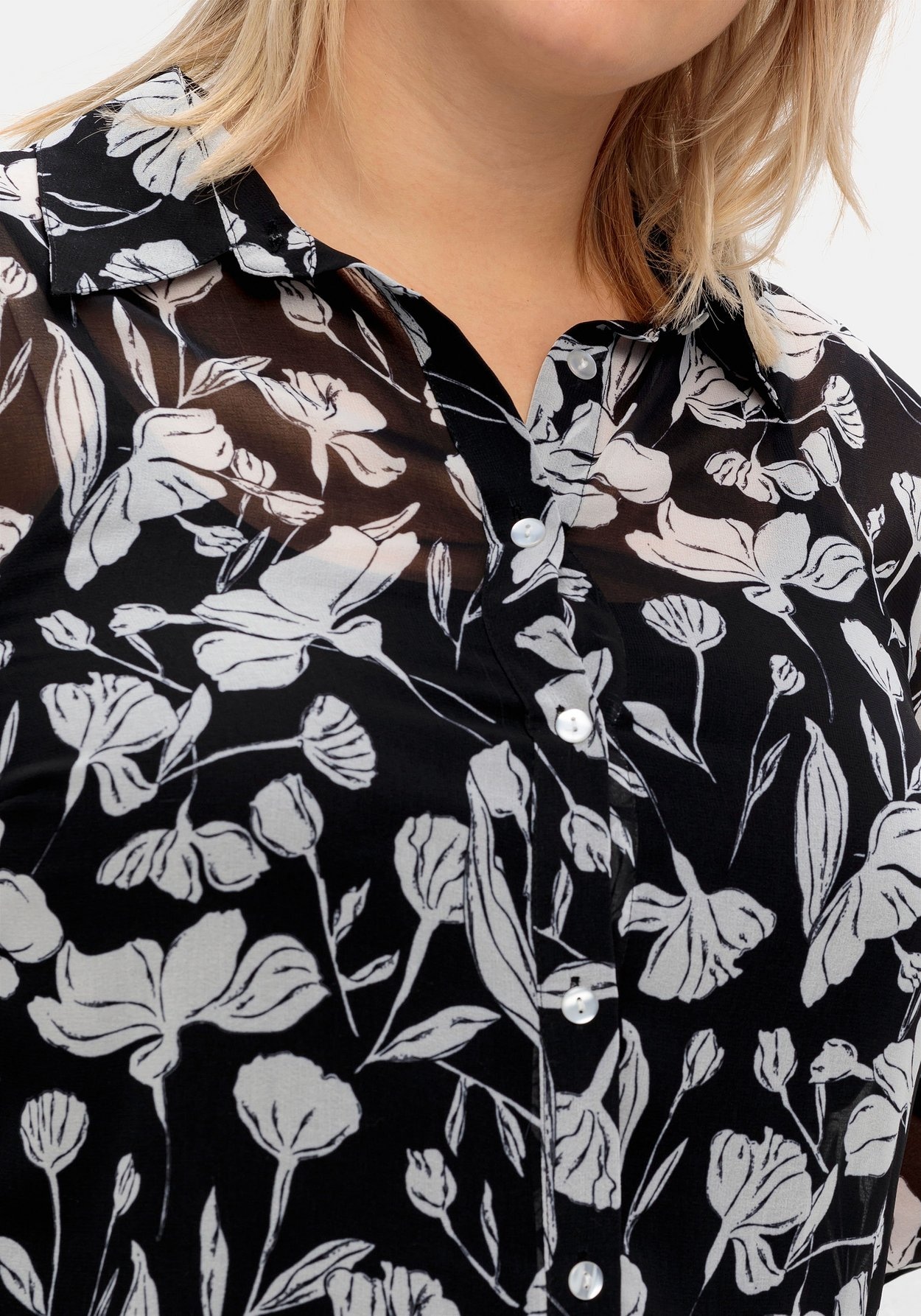Sheego Chiffonbluse »Chiffonbluse mit blickdichtem Futter«