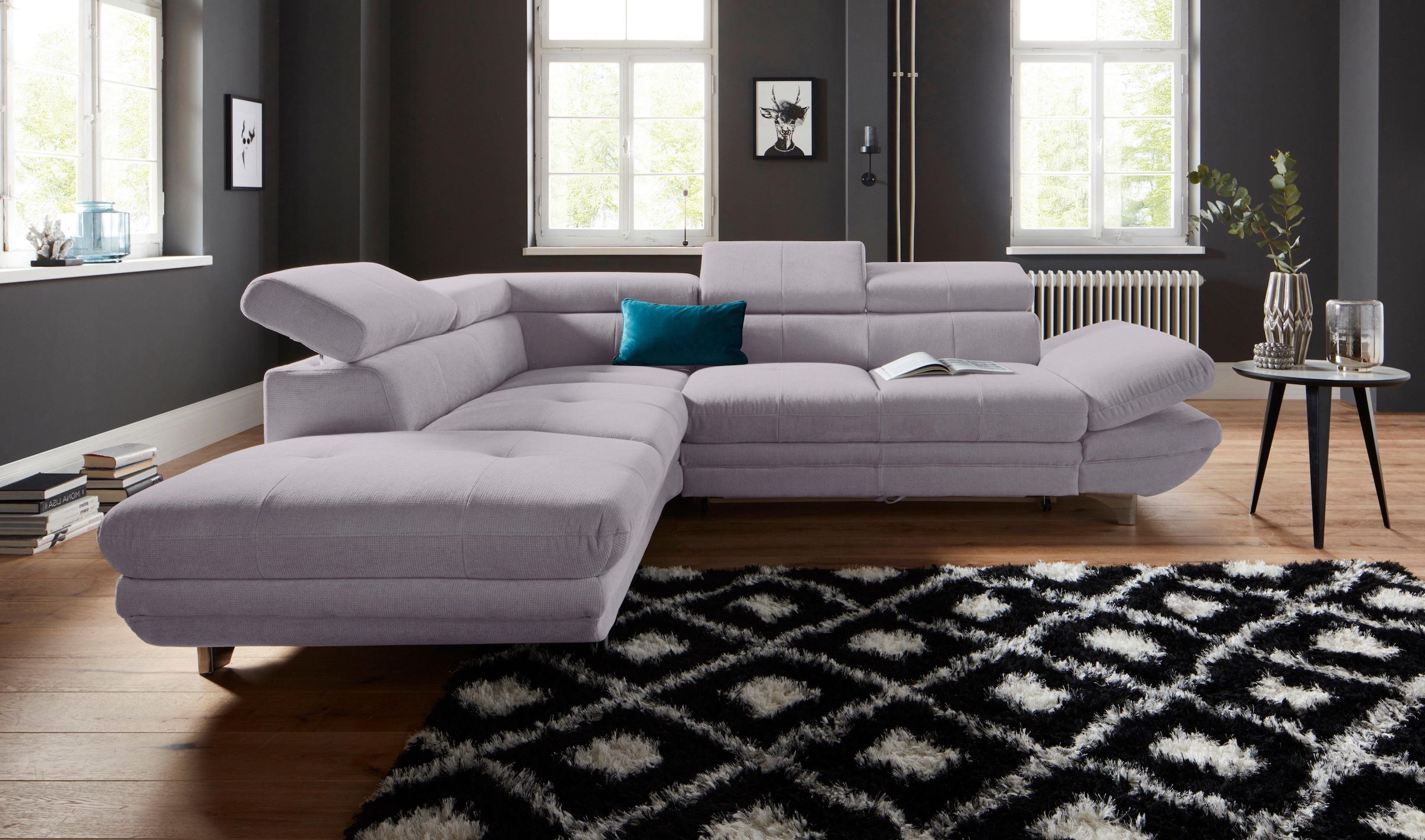 COTTA Ecksofa »Enterprise L-Form«, mit Arm- & Kopfteilverstellung, wahlweise mit Bettfunktion