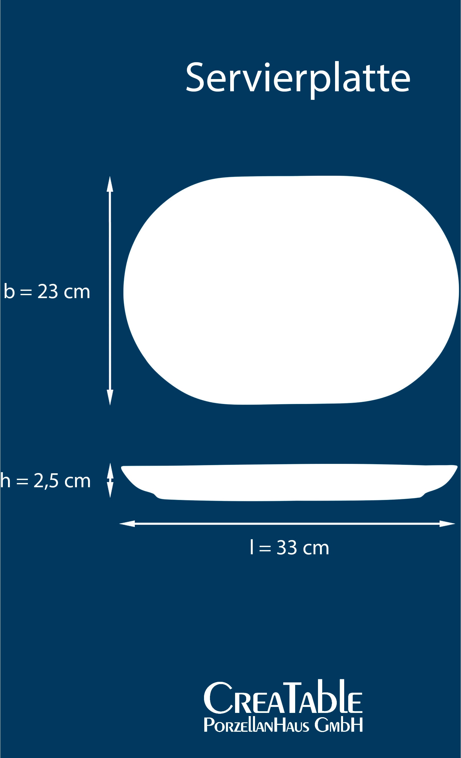 CreaTable Servierplatte »Yuki«, (Set, 2 tlg.), reaktiv leuchtender Digitaldruck, jedes Stück ein Unikat, oval, 33 cm