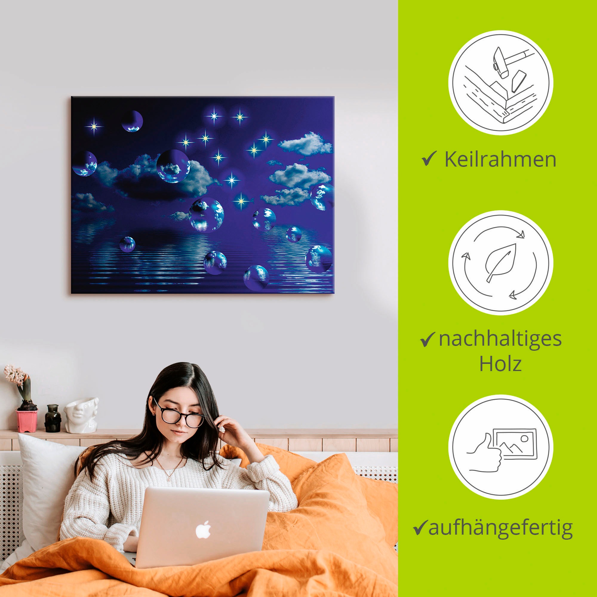 Artland Leinwandbild »Sternenhimmel« Landschaften 1 Stk. tlg. auf Holzrahmen gespannt