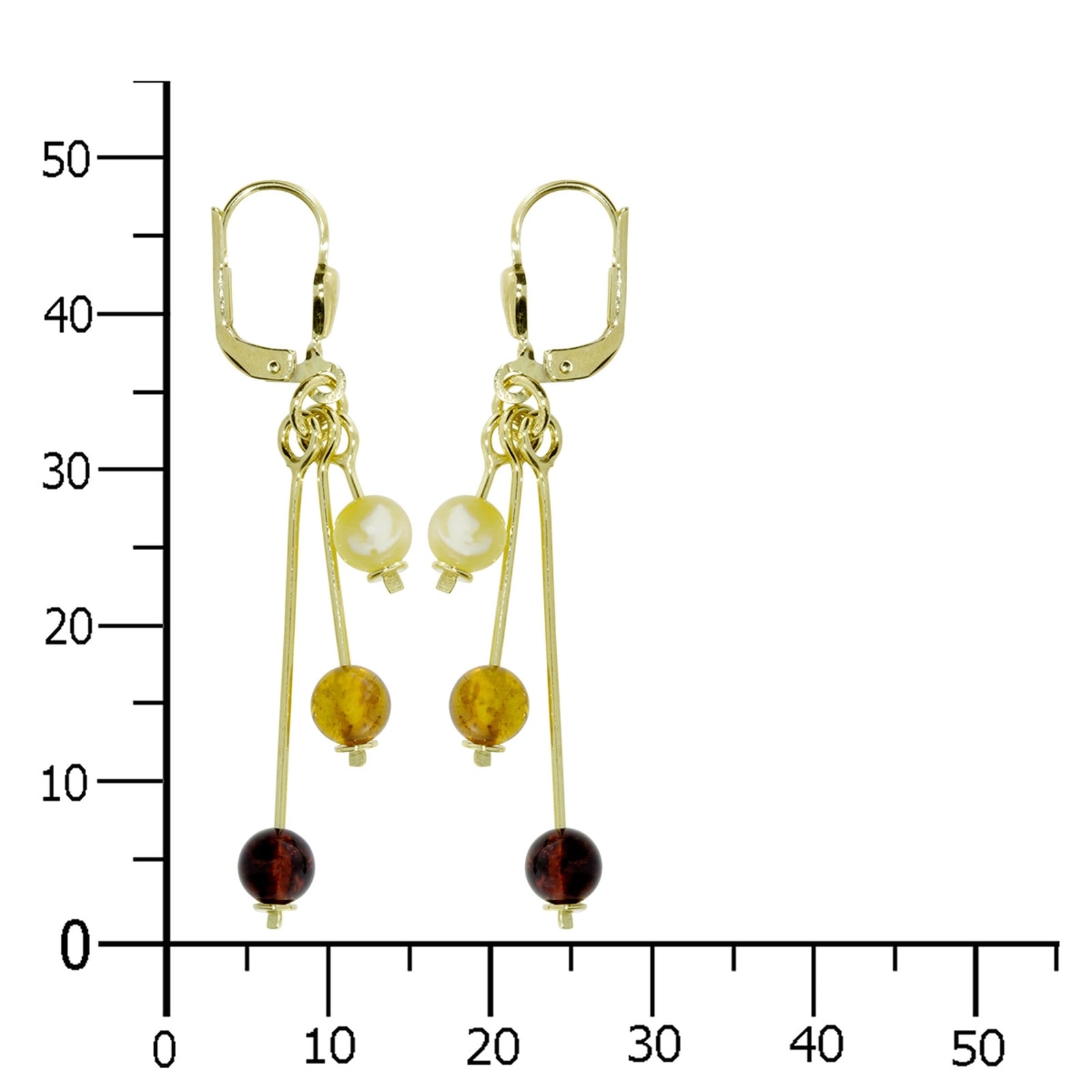 OSTSEE-SCHMUCK Paar Ohrhänger »- Kugel 6 mm - Gold 333/000 - Bernstein«