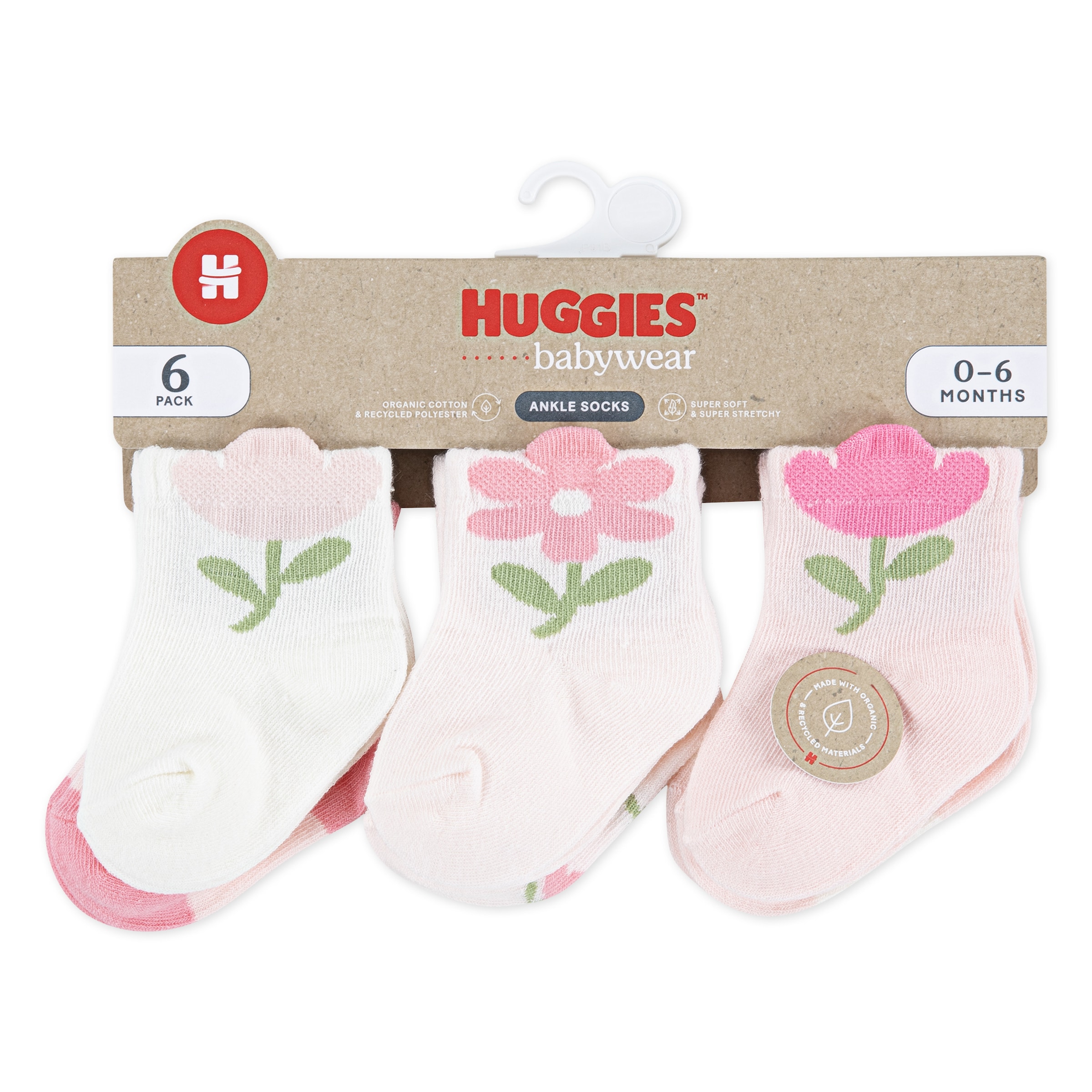 HUGGIES babywear Socken »HGHG 6PK SOCK« Packung, 6 Paar tlg. mit Stickereien