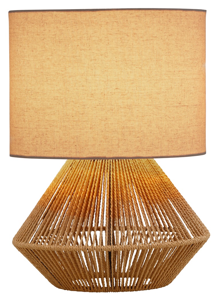 Tischleuchte »Zuri«, 1 flammig-flammig, Tischlampe mit Sisal Schnur, Leinenschirm /...