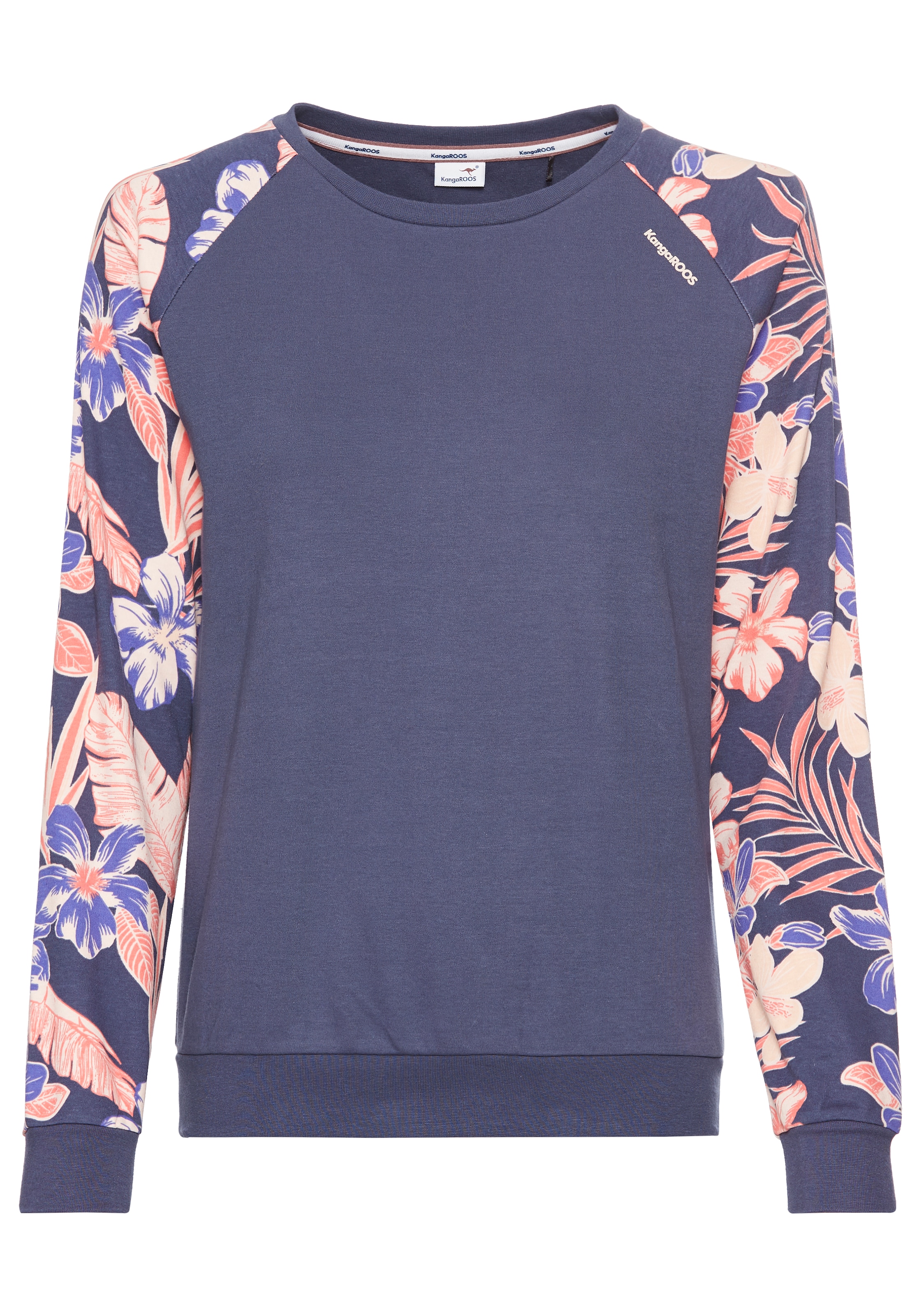 KangaROOS Sweatshirt , Ärmel mit Blumendruck
