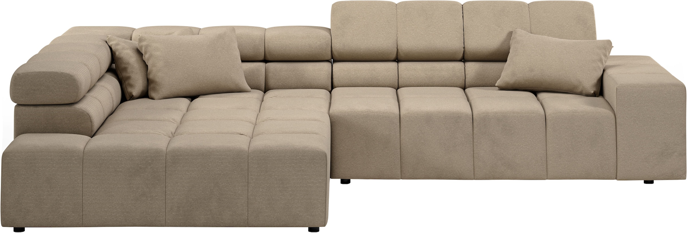 INOSIGN Ecksofa »Ancona incl. Kopfteilverstellung, Breite 319cm, L-Form«, wahlweise motorische Sitztiefenverstellung, auch in Cord + Easy Care