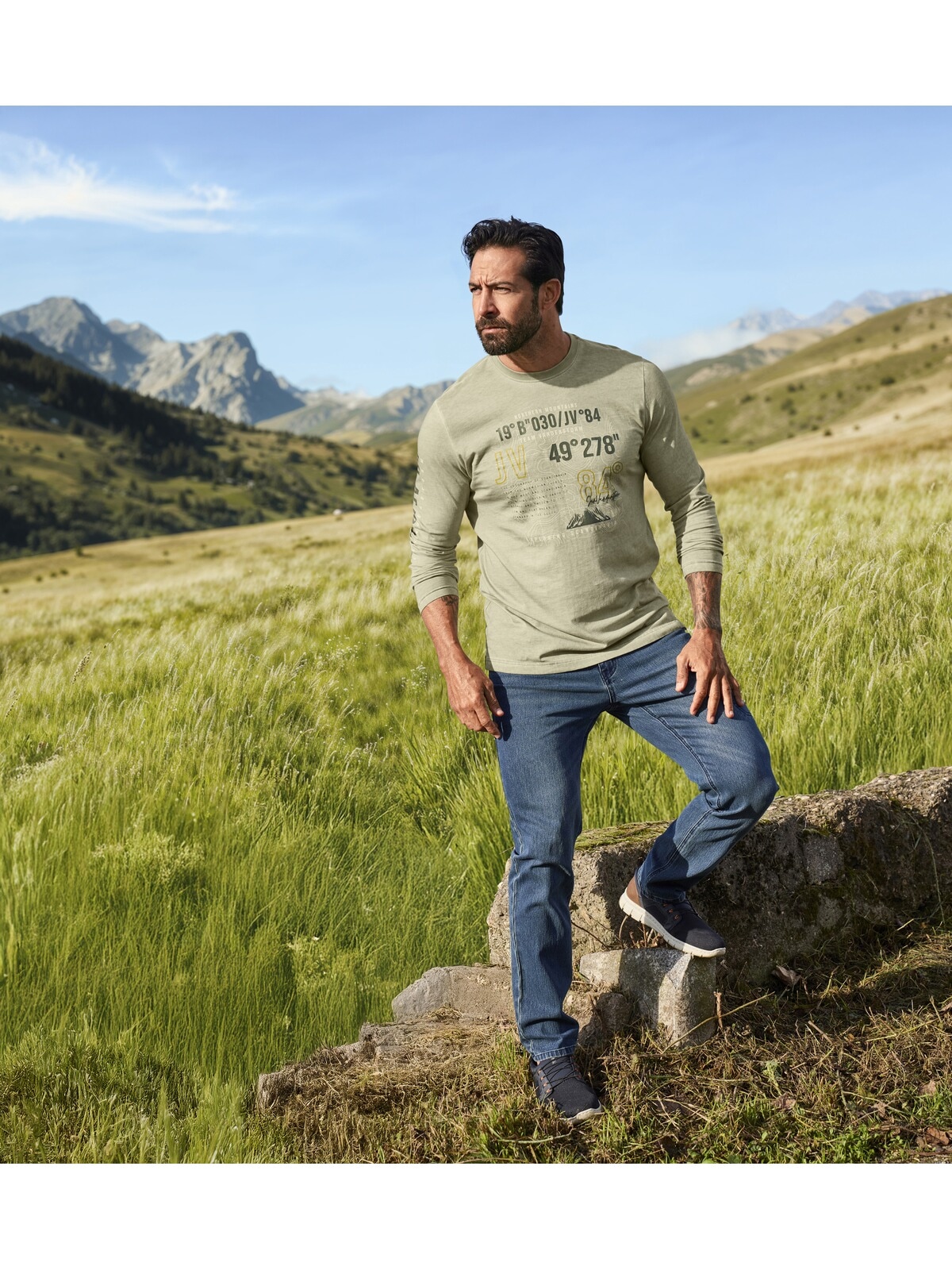 Jan Vanderstorm Langarm-Poloshirt »Langarmshirt JASIR«