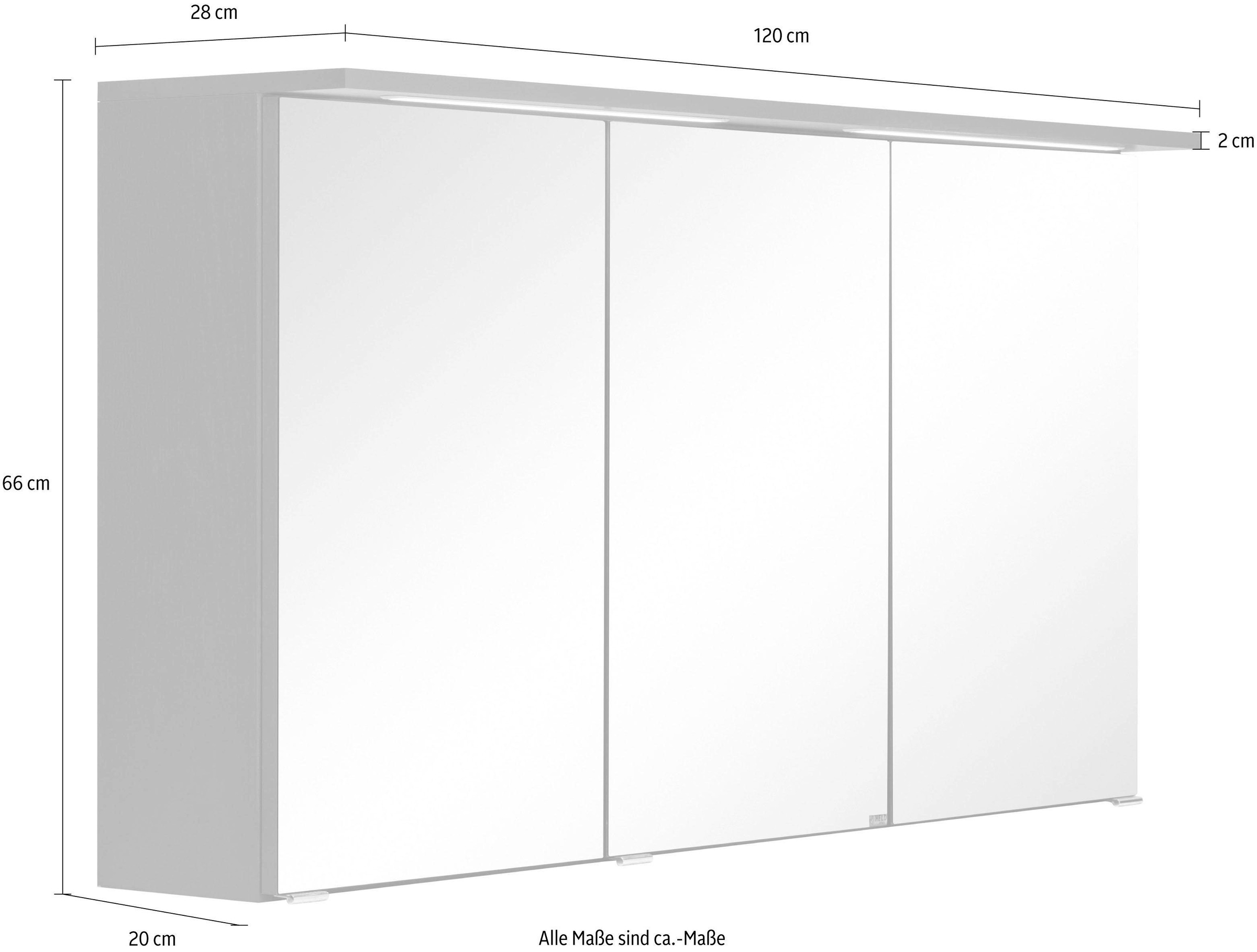 welltime Spiegelschrank »Lucca«, mit LED Beleuchtung