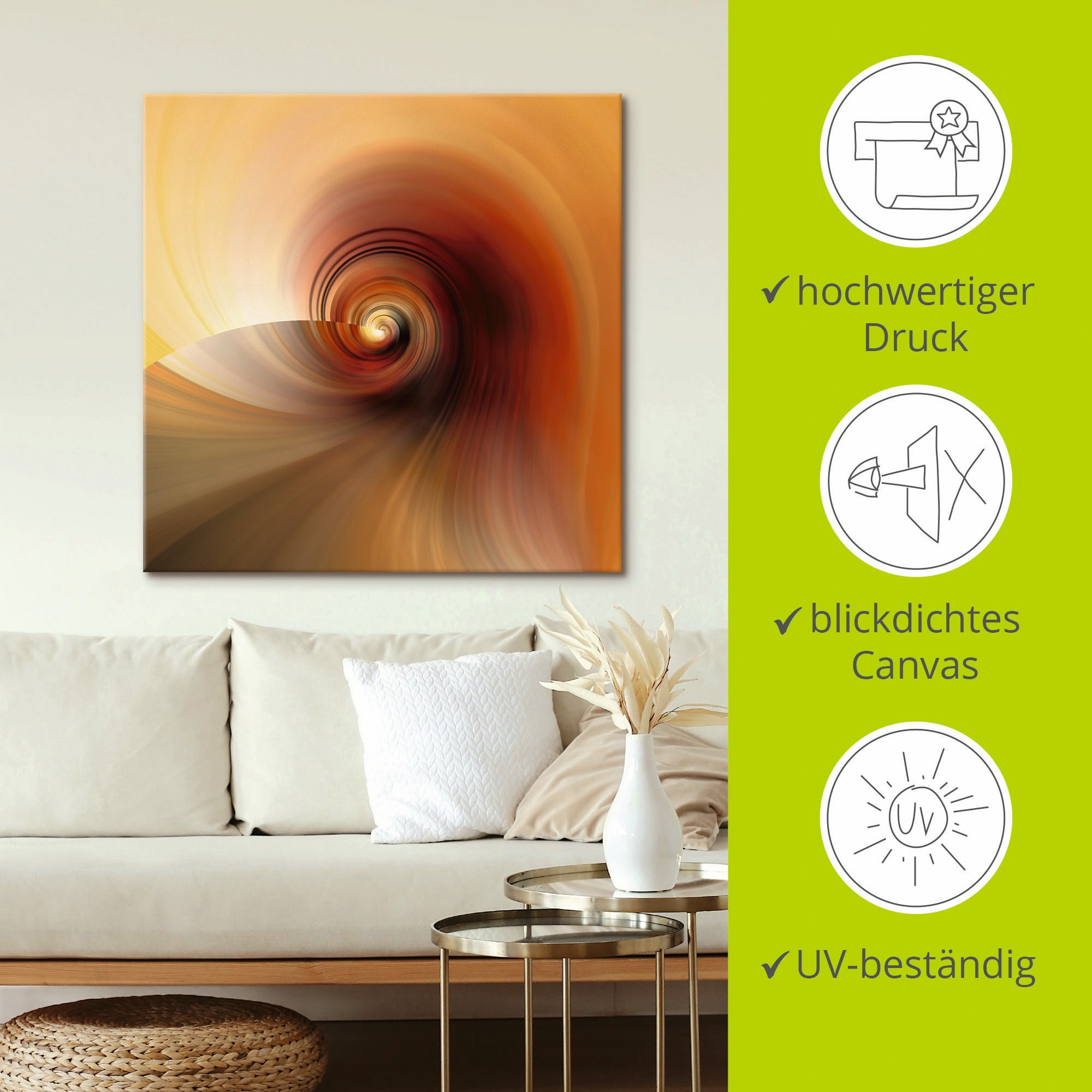 Artland Leinwandbild »Abstraktes in Creme« Muster 1 Stk. tlg. auf Holzrahmen gespannt