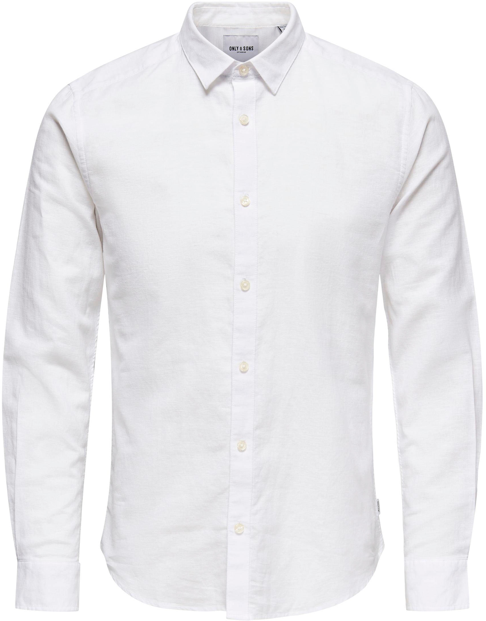 ONLY & SONS Langarmhemd »ONSCAIDEN LS SOLID LINEN SHIRT NOOS« Baumwollmischung mit Leinen, slim fit