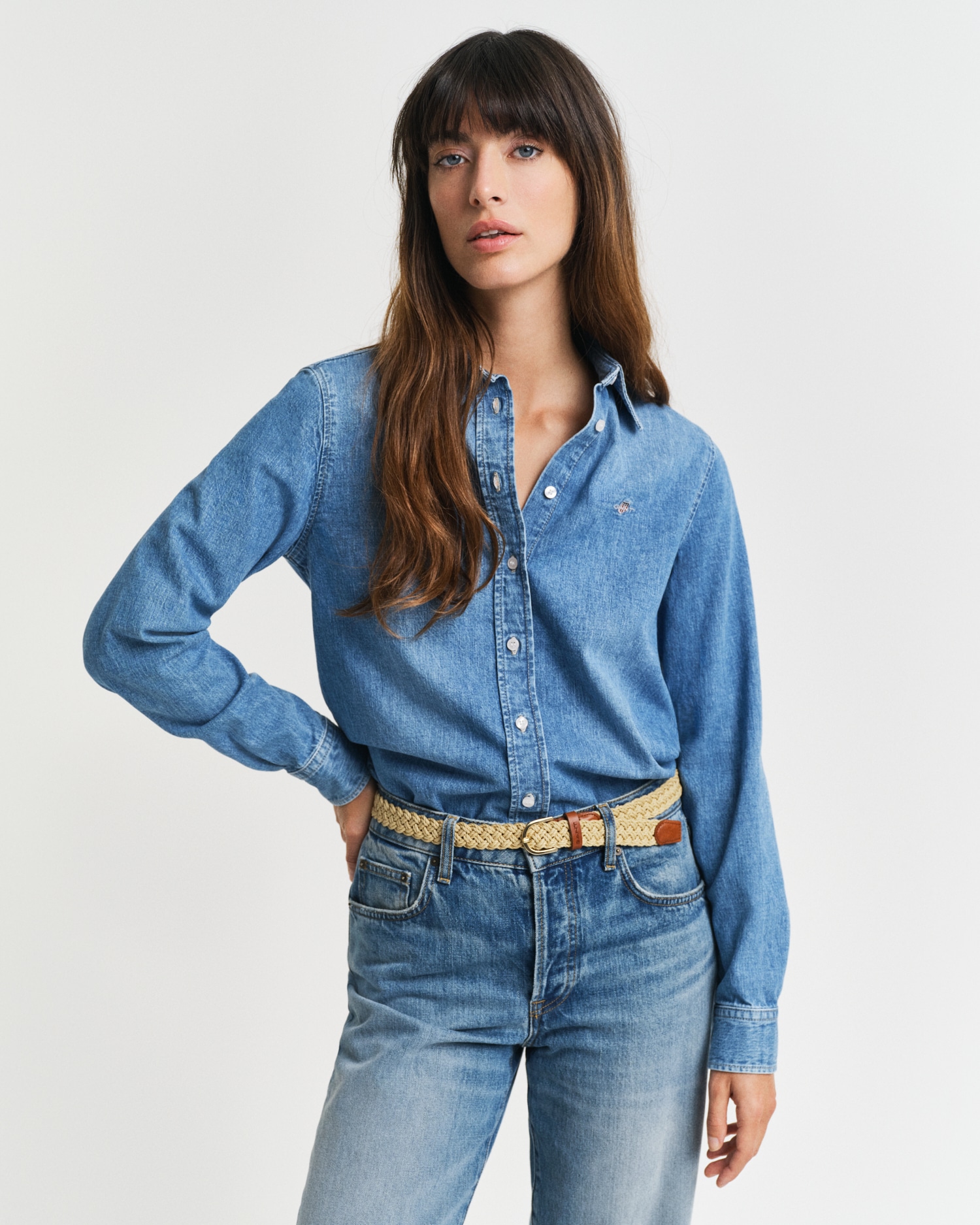 Gant Jeansbluse »REG DENIM SHIRT«, mit modischer Waschung