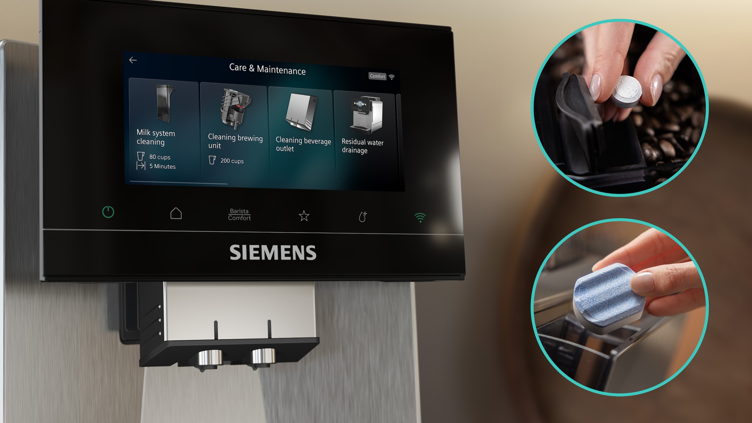 SIEMENS Kaffeevollautomat »EQ900 TQ923E43, 41 versch. Getränke, XL-Getränke, Doppeltassenfunktion« farbiges 6.8'' TFT-Display, individuelle Aromaeinstellung, Edelstahl