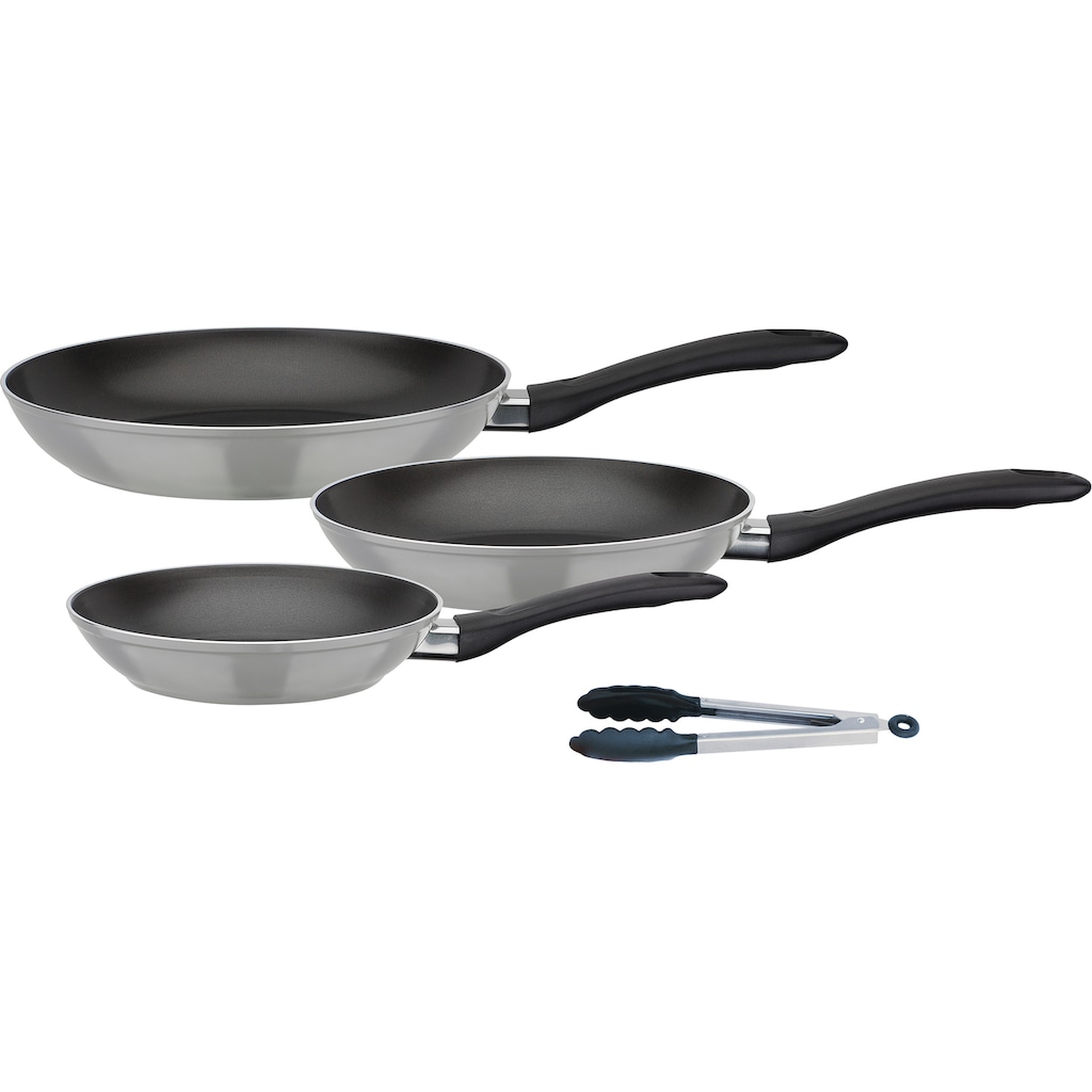 GSW Pfannen-Set »Nova«, Aluminium, (Set, 4 tlg., 1x Bratpfanne Ø 20 cm, 1x Bratpfanne Ø 24 cm, 1x Bratpfanne Ø 28 cm)