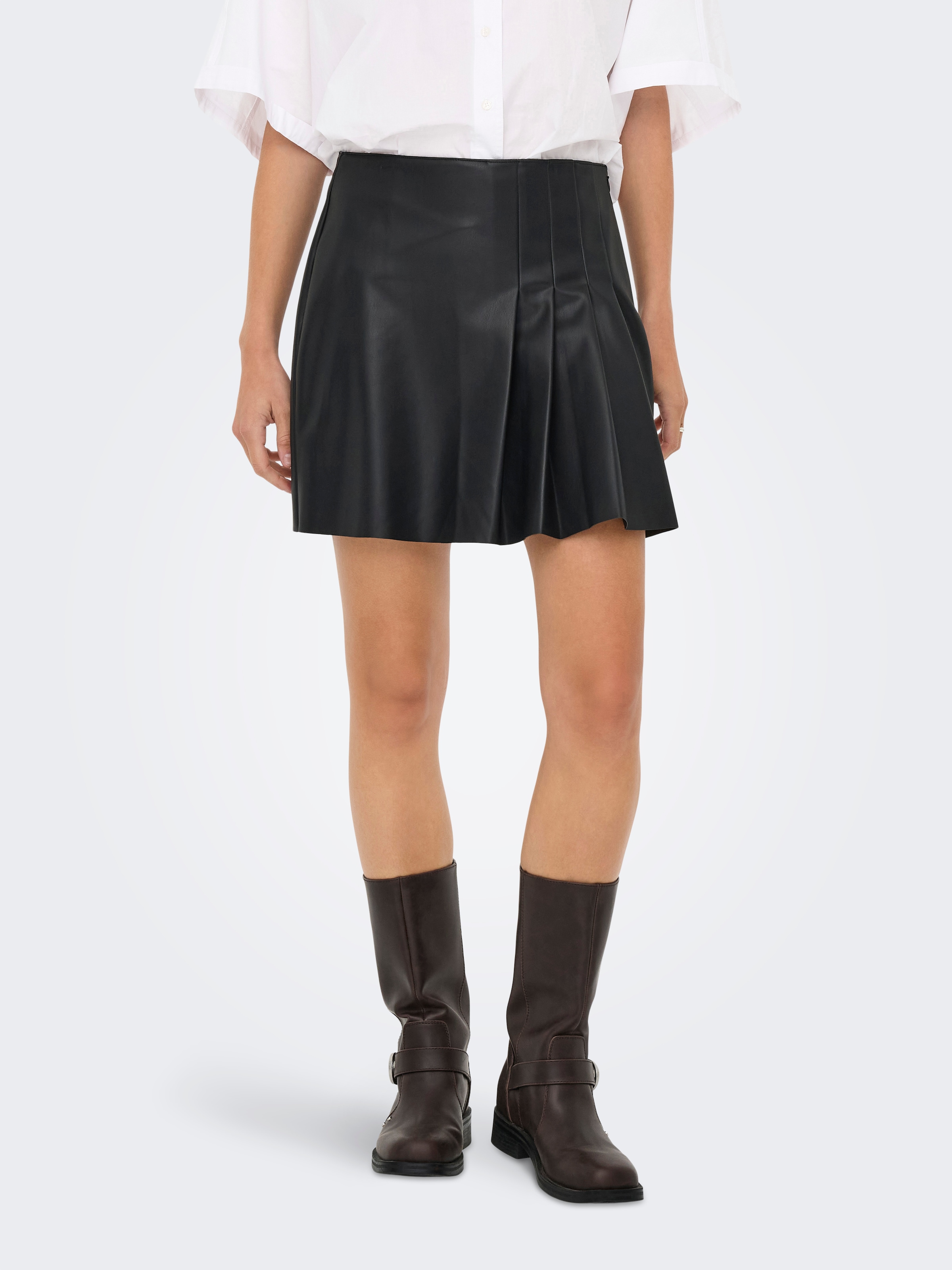 ONLY Lederimitatrock "ONLARTZY LIFE HW FAUX LEA PLE SKIRT PNT"