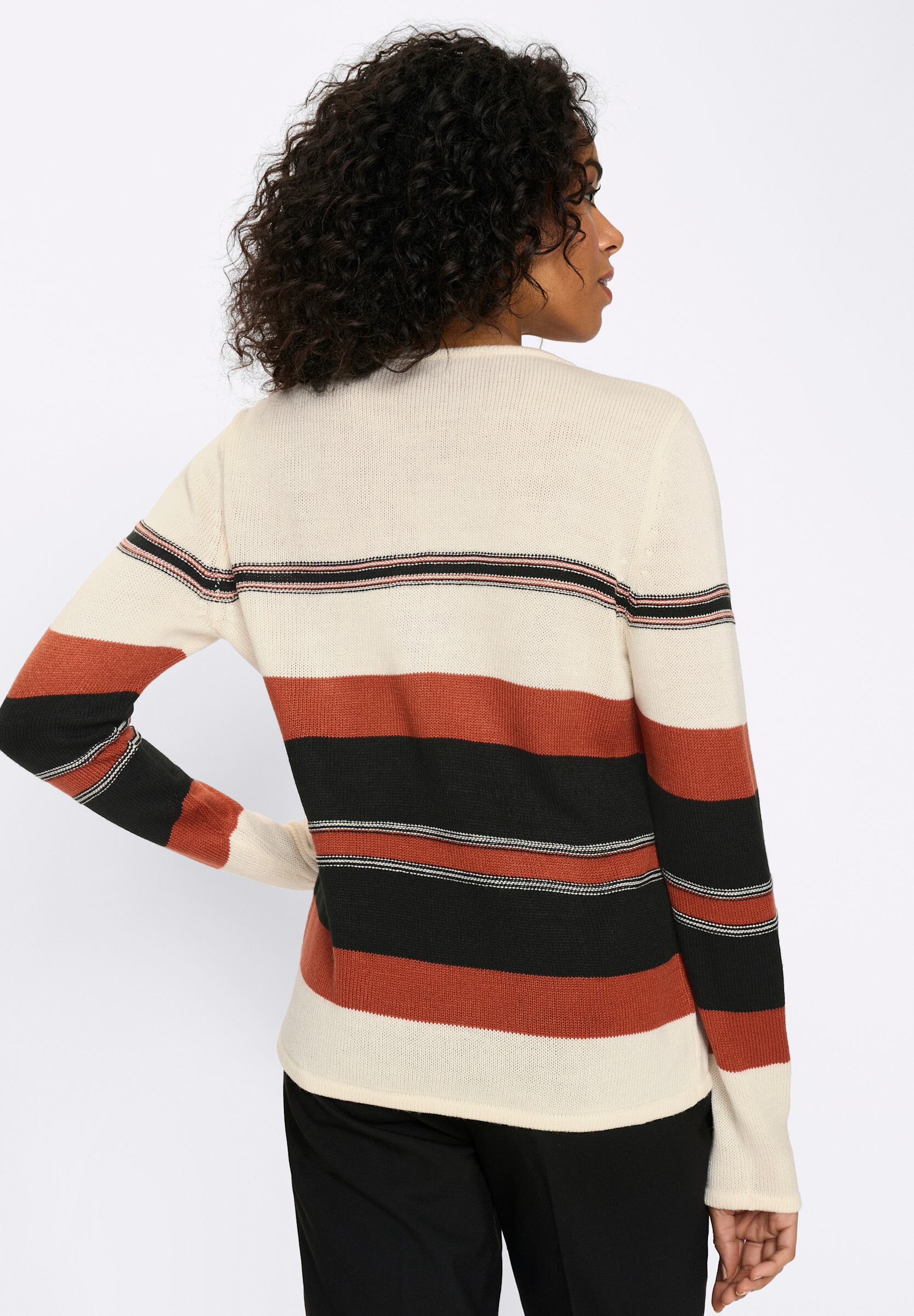 Sieh an! Longpullover »Langarm-Pullover V-Ausschnitt-Pullover«
