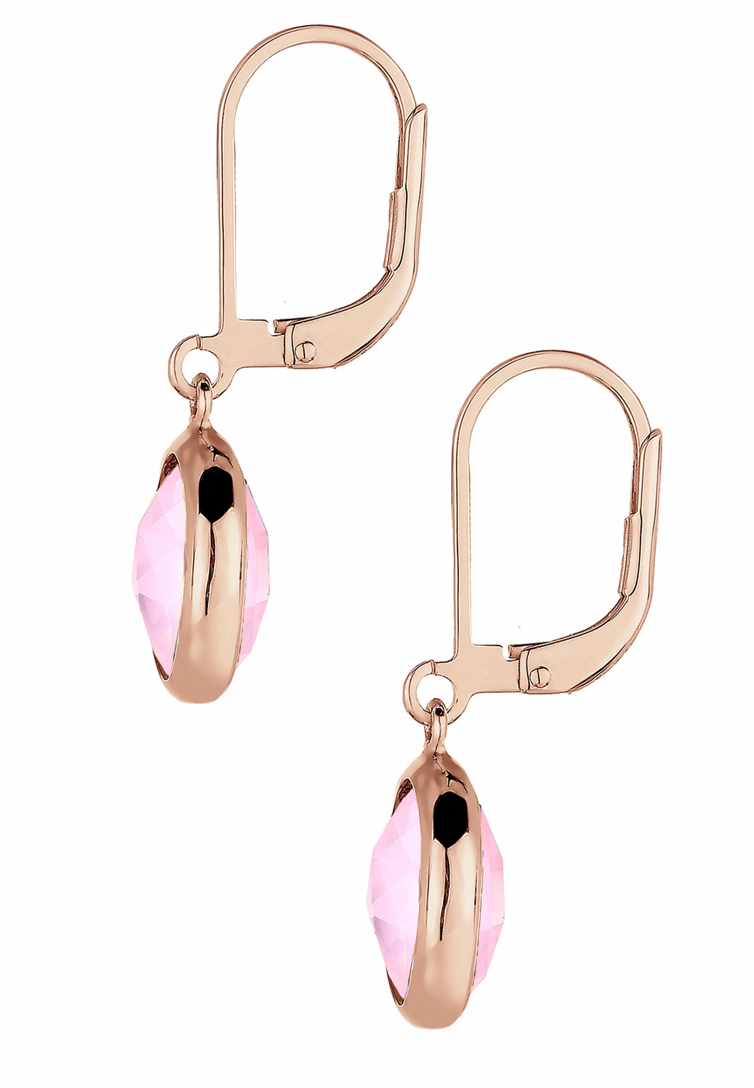 Elli Paar Ohrhänger »Ohrringe Ohrhänger Quartz Rosé 925 Sterling Silber Rosegold«