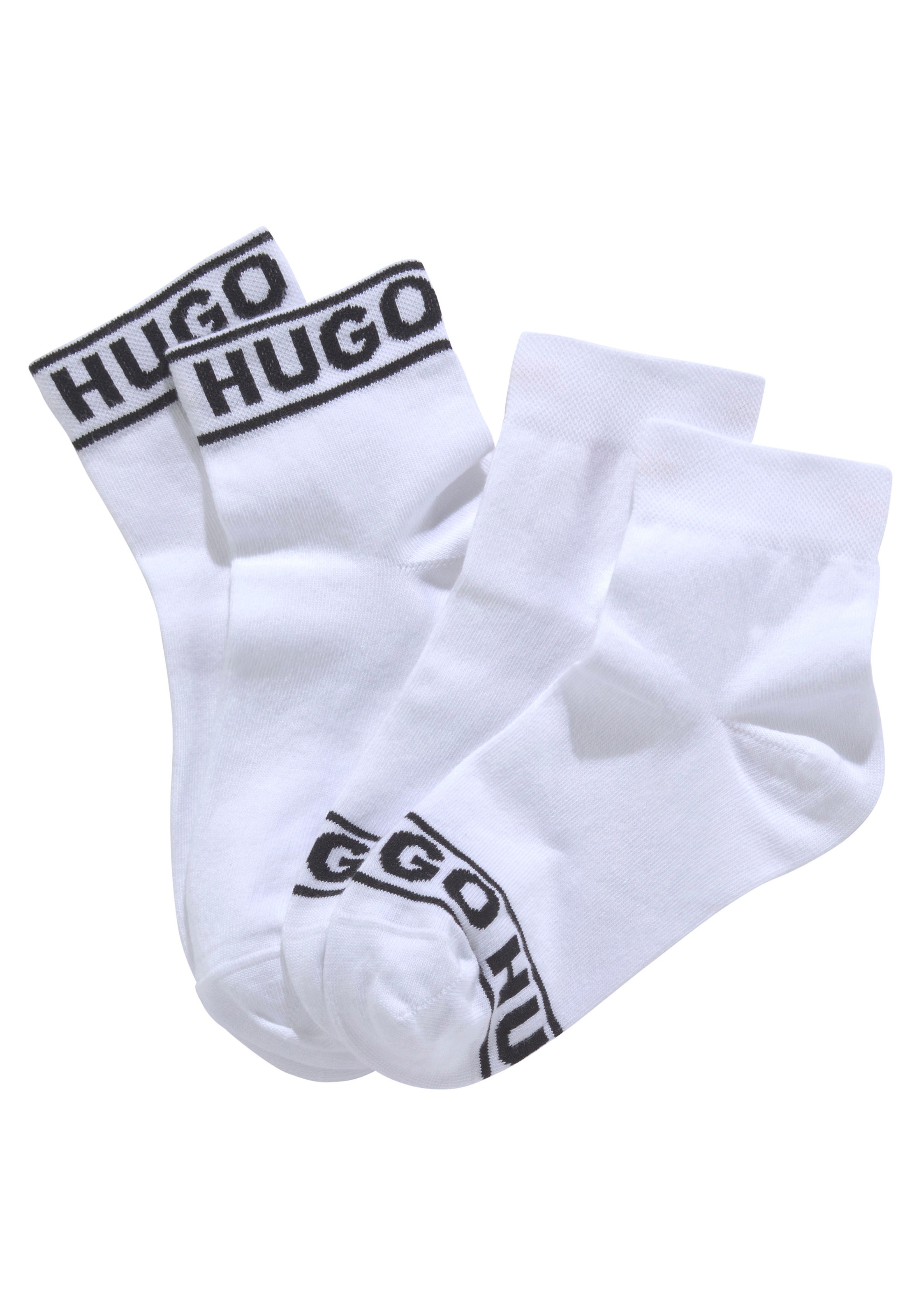 HUGO Underwear Freizeitsocken »2P SH LOGO CC W«, (Set, 2 Paar, 2er), mit Logobund