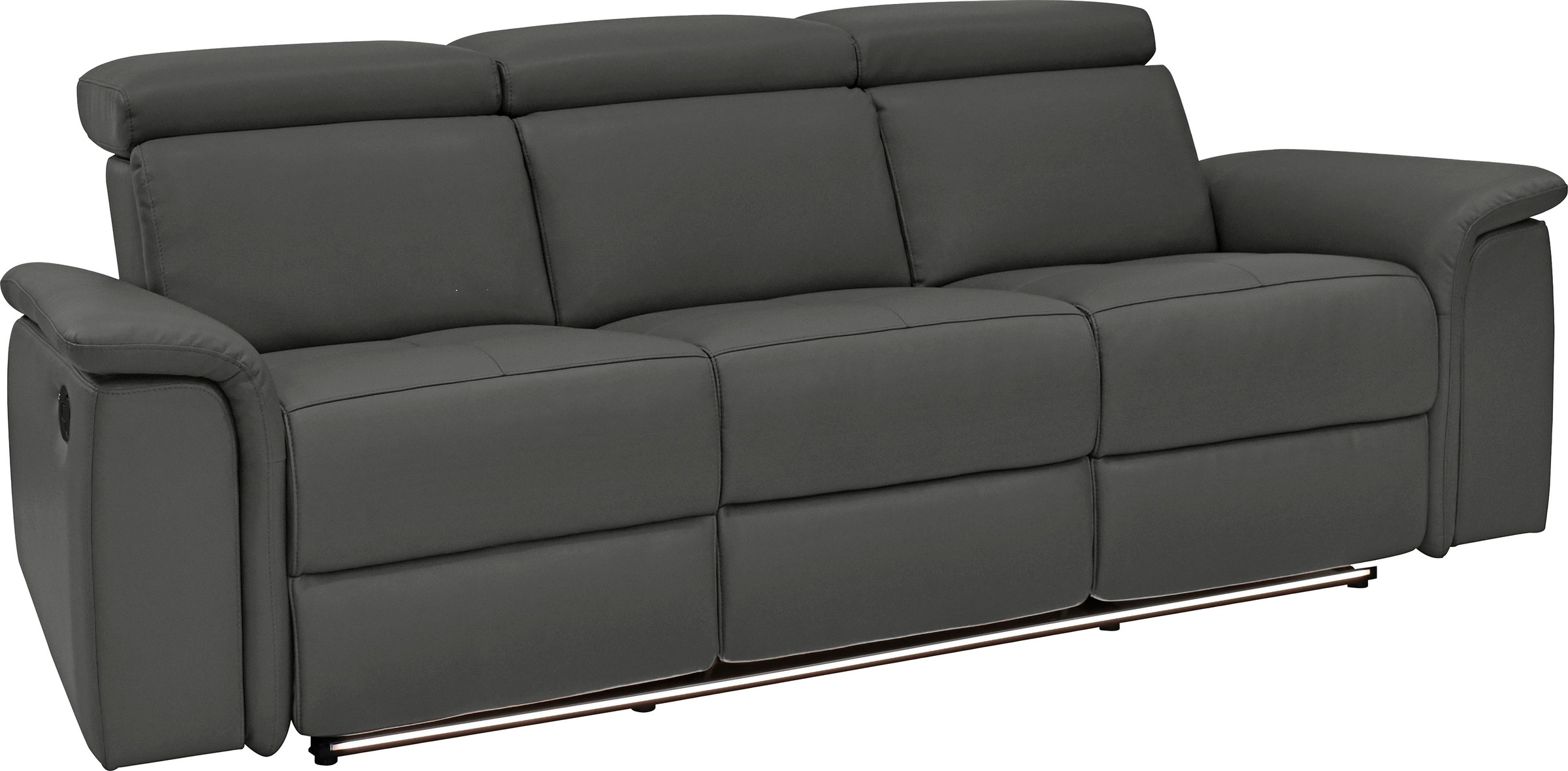 Places of Style 3-Sitzer »Pareli 229cm, manuelle u. elektr. Relaxfunktion in 2 Sitzen«, USB, KT-Verstellung, LED Beleuchtung, in Echtleder, Kunstleder, Web