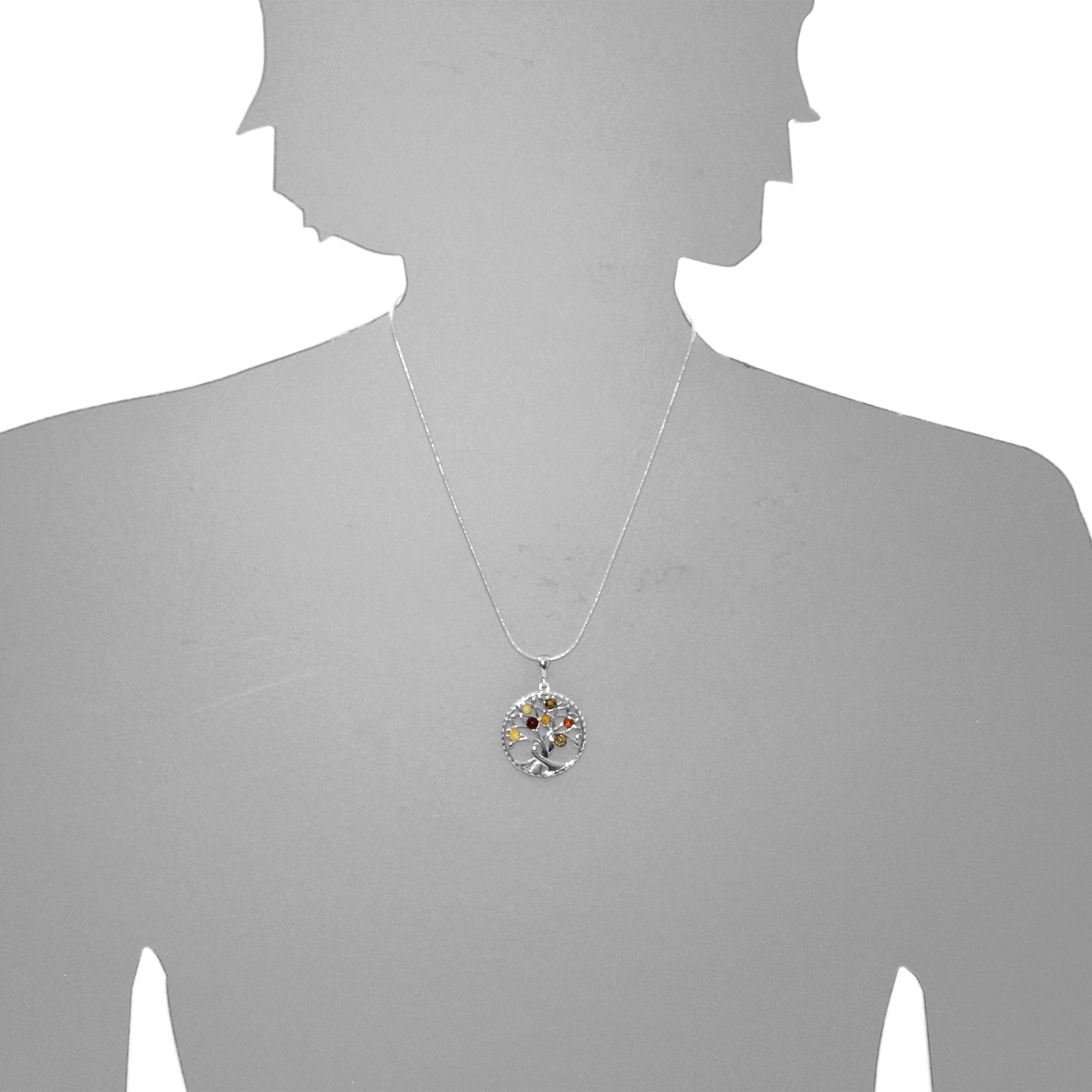 OSTSEE-SCHMUCK Kettenanhänger »- Lebensbaum 30 mm - Silber 925/000 - Bernstein« ()