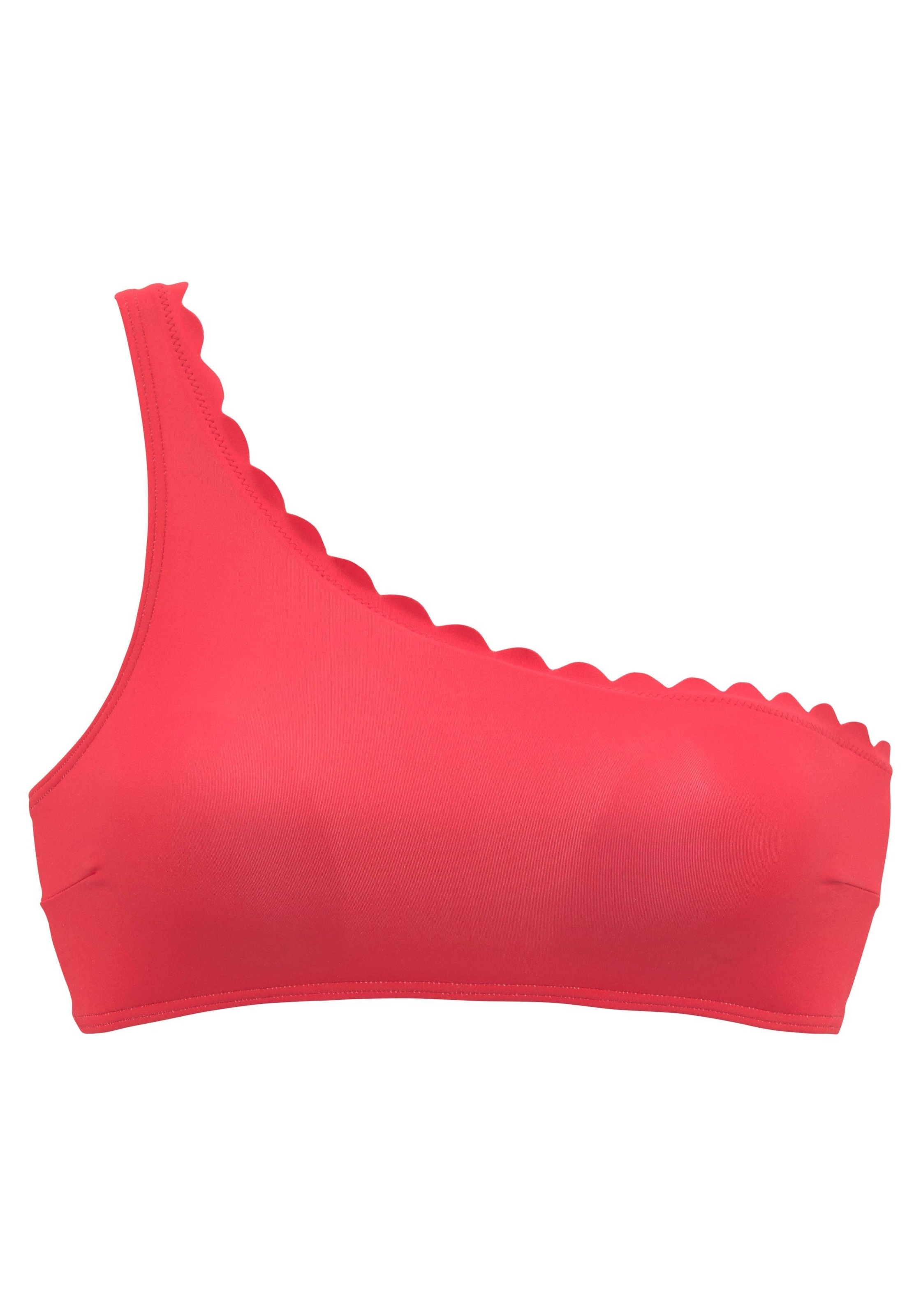 LASCANA Bustier-Bikini-Top »Scallop«, in One-Shoulder-Form