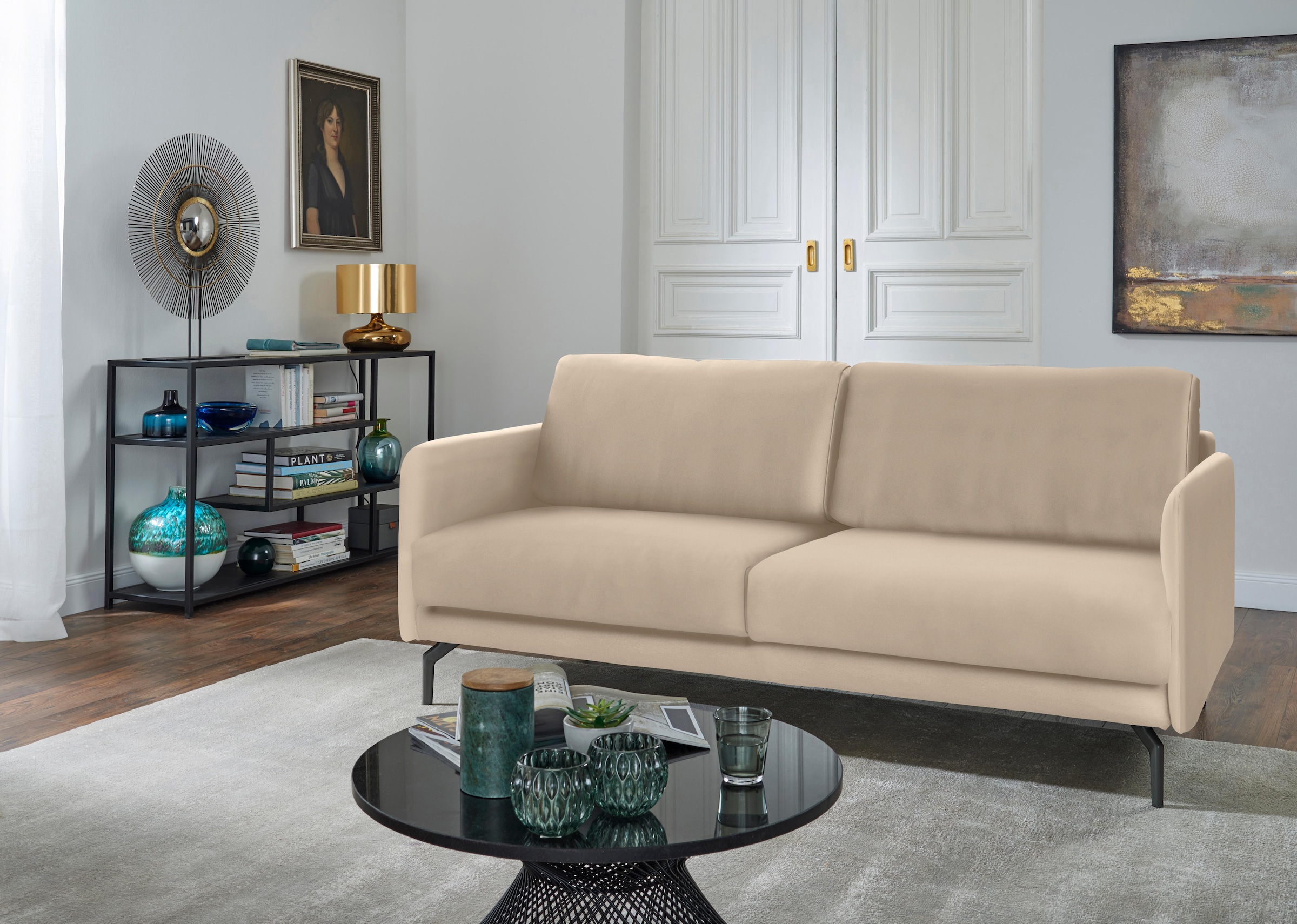 Armlehne sofa bequem sehr bestellen in umbragrau, hülsta cm Breite Alugussfüße 150 2-Sitzer schmal, »hs.450«,