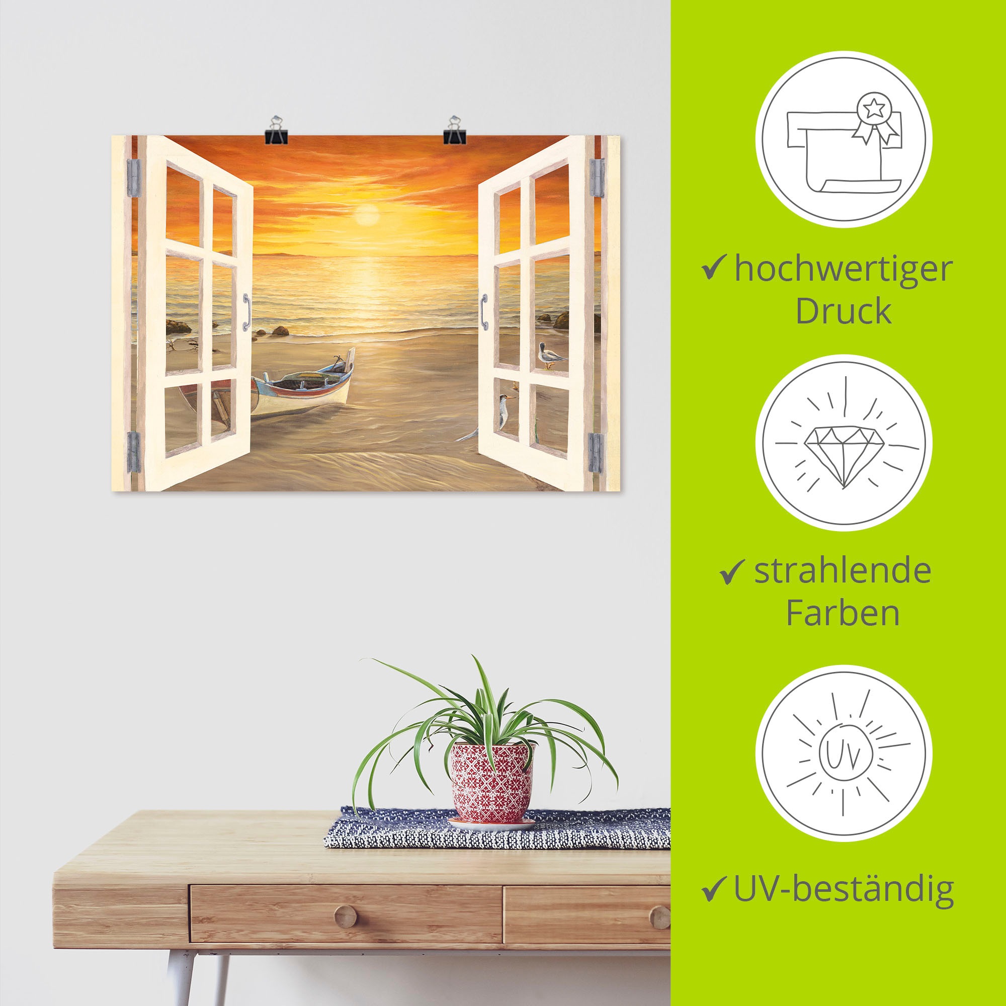 Artland Wandbild »Möwen«, Meer Bilder, (1 St.), als Alubild, Leinwandbild, Wandaufkleber oder Poster in versch. Größen