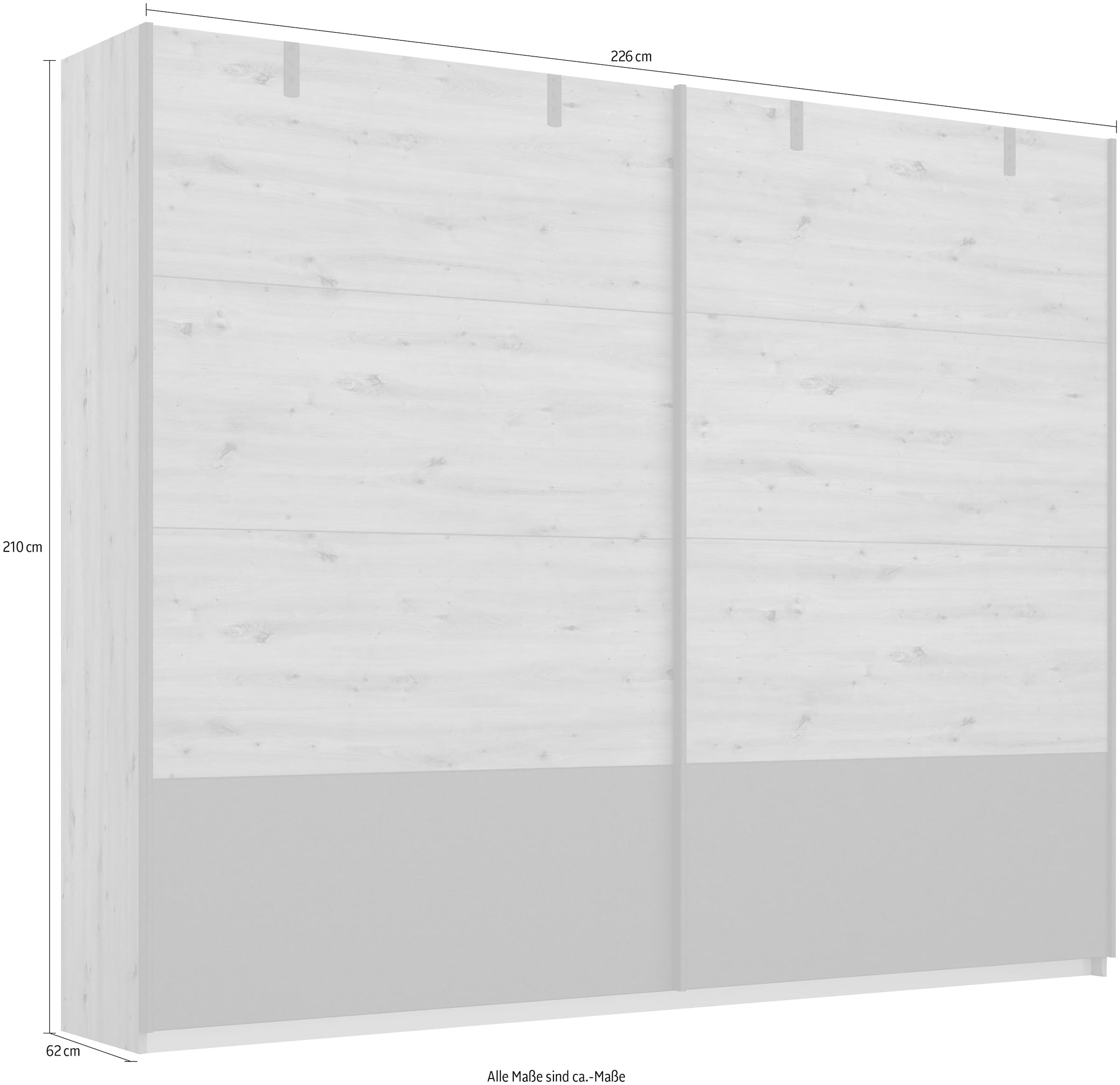 rauch Schwebetürenschrank »Schrank Kleiderschrank Ankleide Garderobe BIRMINGHAM« Breite/Höhe/Tiefe: 226/210/62 cm,  im Industrial-Style, Griffleisten in Graumetallic MADE IN GERMANY