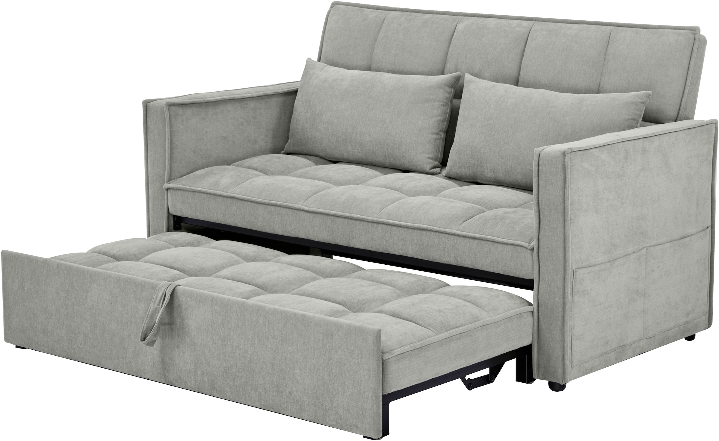 OTTO home Schlafsofa »STEFFO, 159 cm, 2-Sitzer, mit verstellbarer Rückenlehne« Klappmechanismus, Feinstruktur-Bezug, natürliche Farben