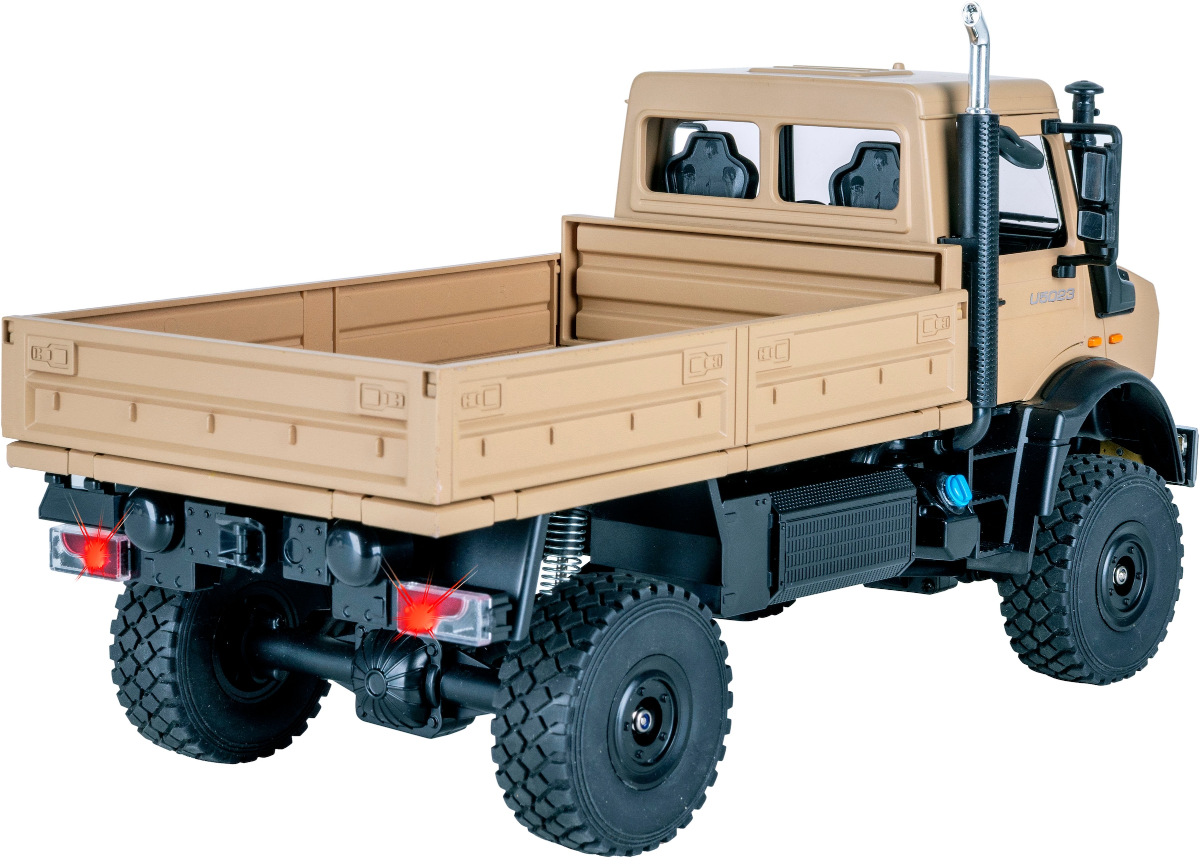 Jamara RC-LKW »Mercedes-Benz Unimog U5023 beige 2,4GHz« LED-Licht; Maßstab 1:14