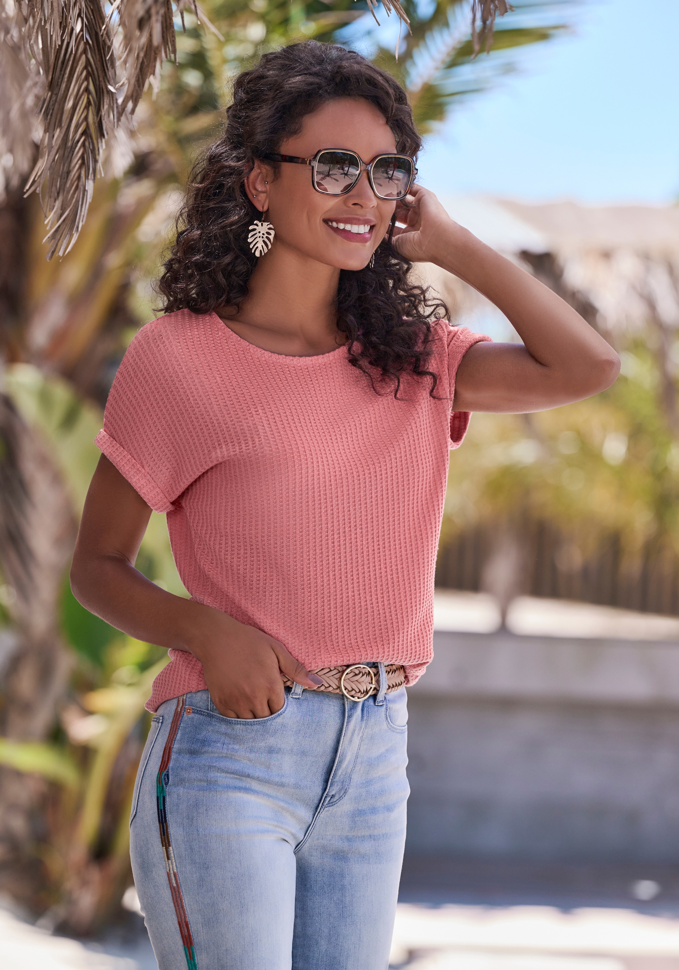 Vivance Kurzarmshirt »aus luftiger Piqué-Qualität« sommerliches T-Shirt