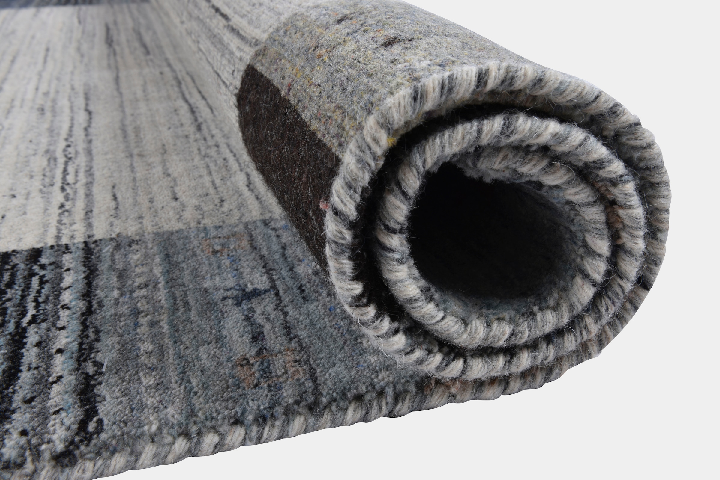 THEKO Wollteppich »Nebraska 2828«, rechteckig, 10 mm Höhe, Handweb-Teppich, reine Wolle, handgewebt, Gabbeh Design, mit Bordüre