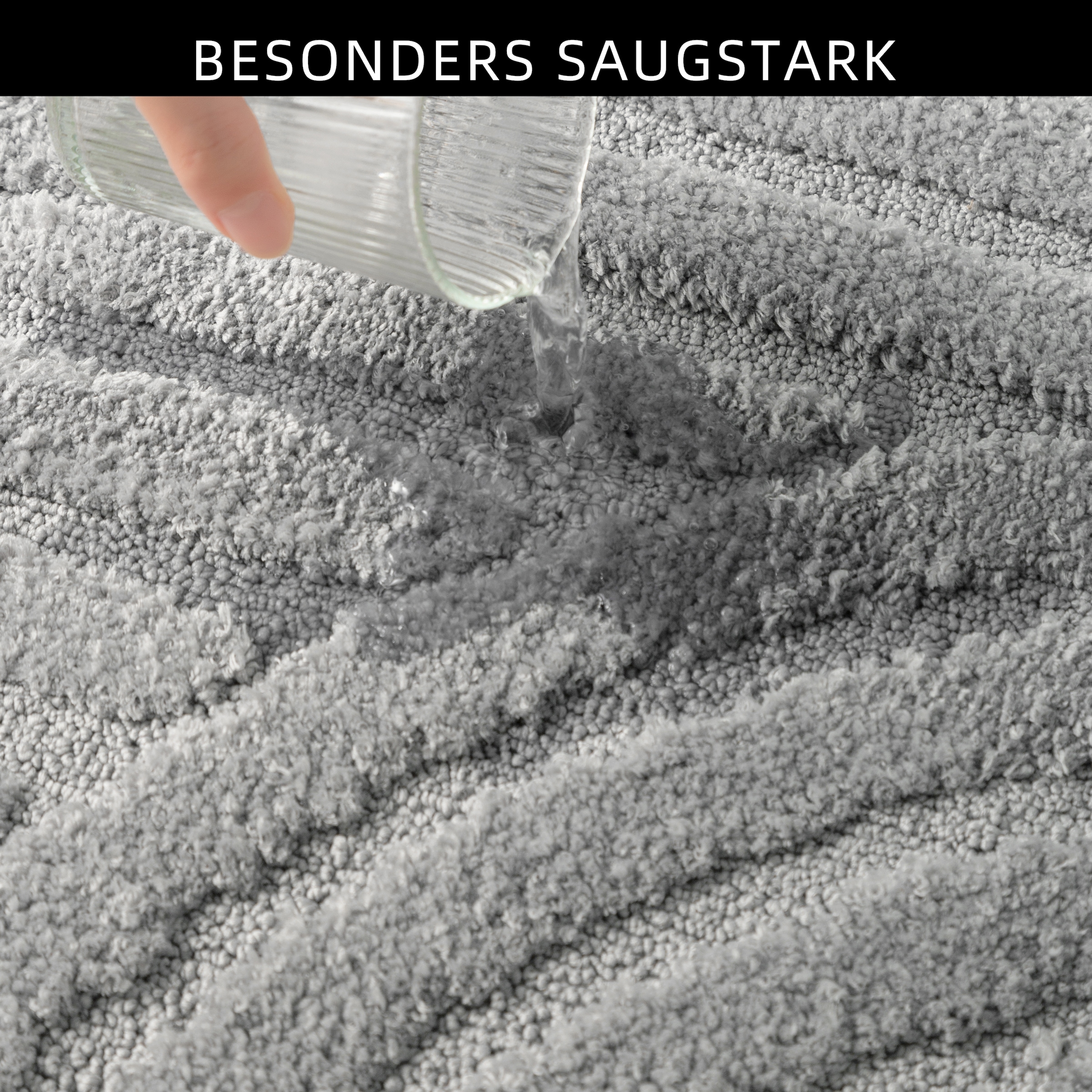 my home Badematte »Regona Scandi, Badvorleger, Badezimmer Teppich, Duschvorleger«, strapazierfähig, Badteppich, Uni Farben, Hoch-Tief-Effekt, modernes Muster