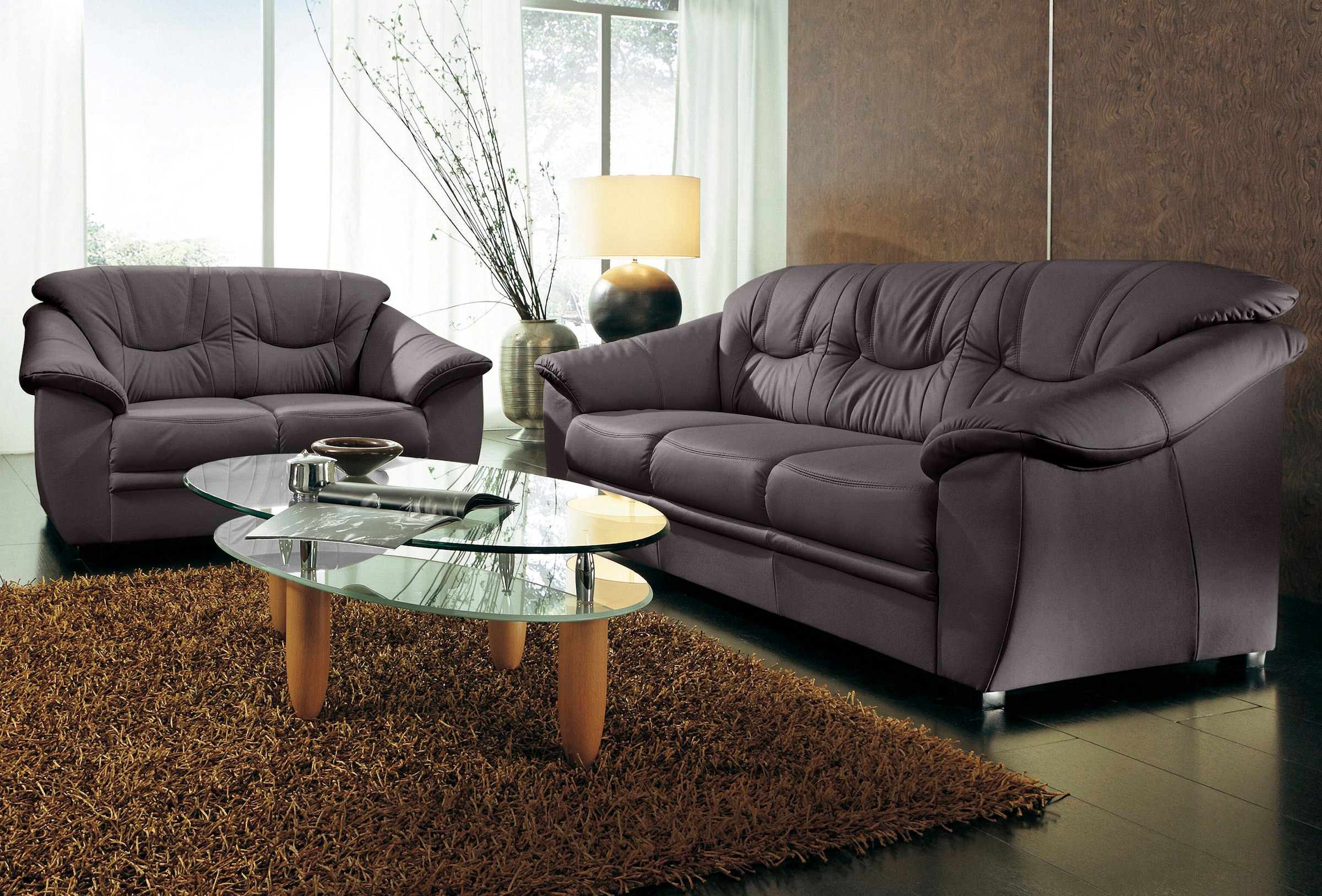 sit&more Polstergarnitur »Savona«, NaturLEDER® (2-tlg.), bestehend aus je einem 2- und 3-Sitzer