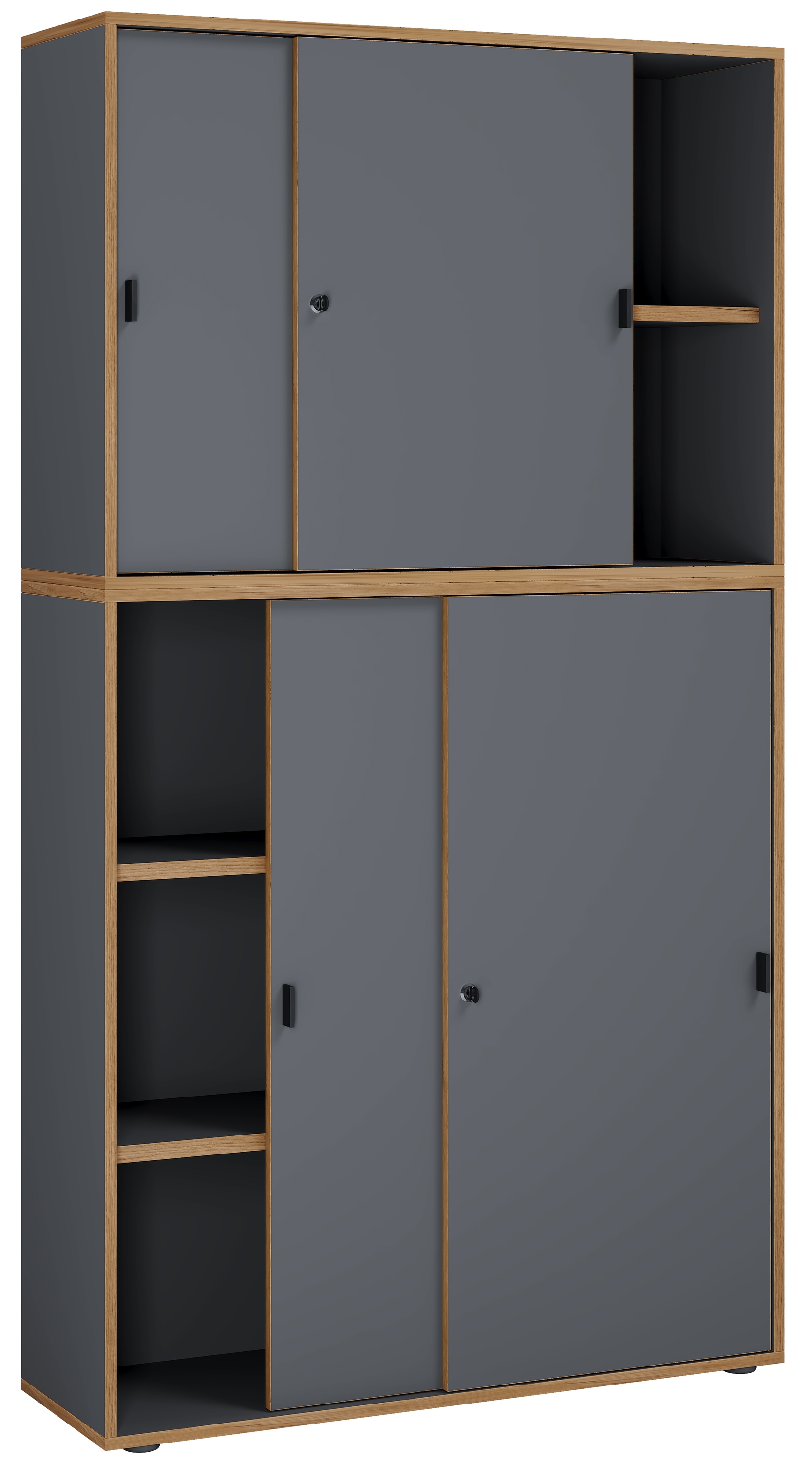 VCM Aktenschrank »Büroschrank Aktenschrank Schiebetüren Salia 5fach« 1 Stk. tlg.