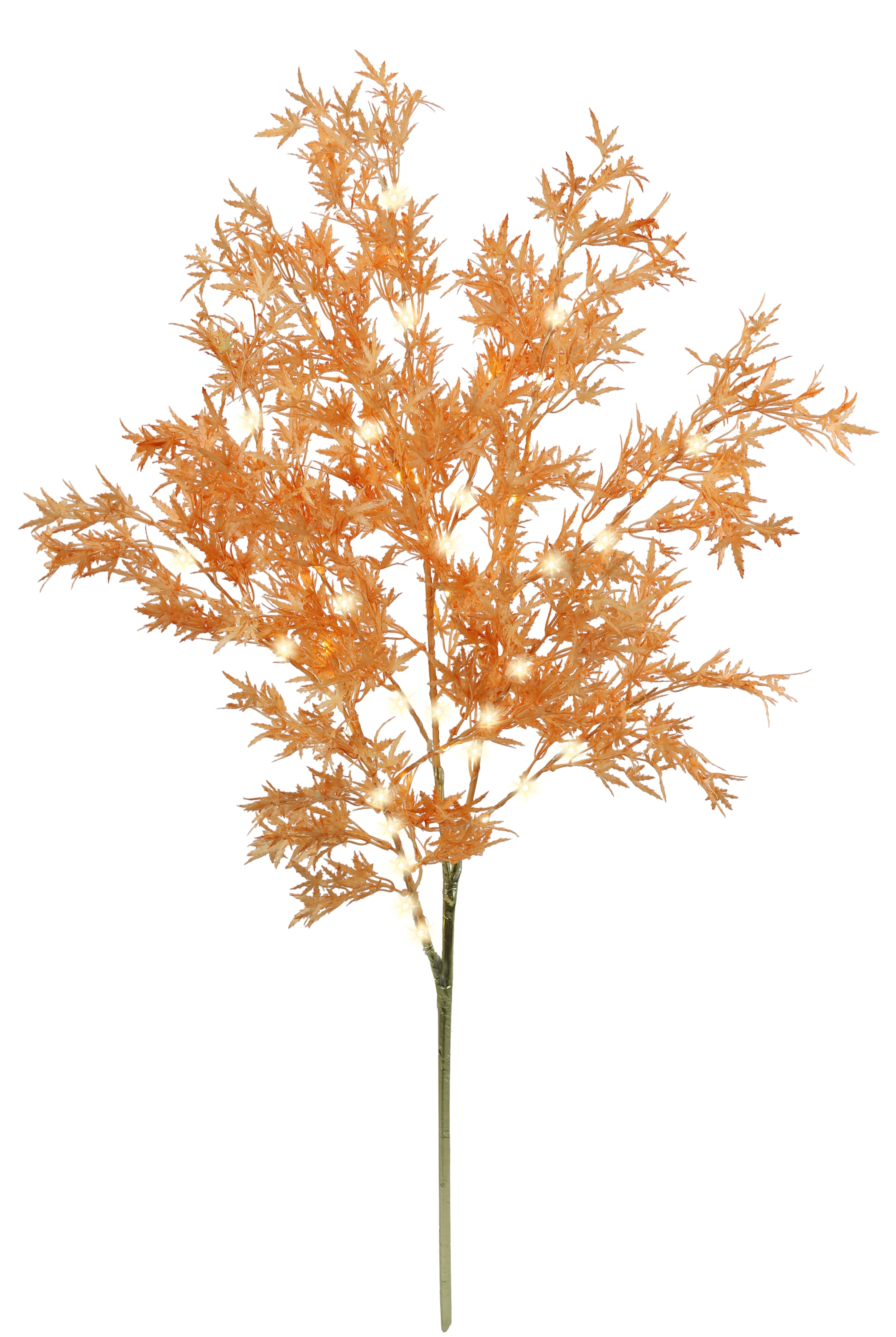 I.GE.A. Kunstzweig »LED-Dekozweig Ahorn« Batteriebetrieben Zweig mit Timer Warmweiß Herbstliche Kunstblume