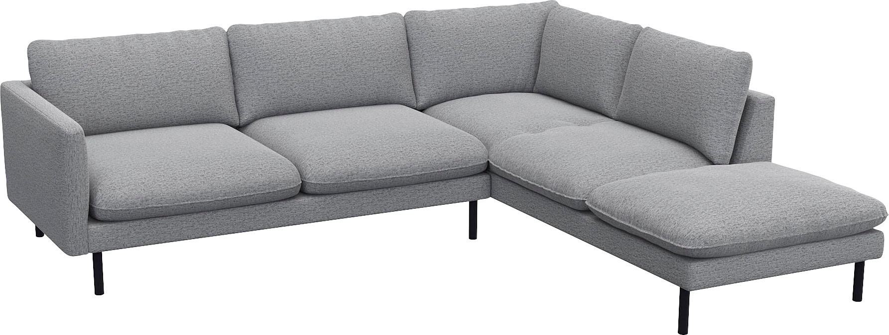 FLEXLUX Ecksofa »Bolzano Designsofa, bequem durch Kaltschaum im Sitz, L-Form«, lose Sitz -& Rückenkissen, hohe Füße