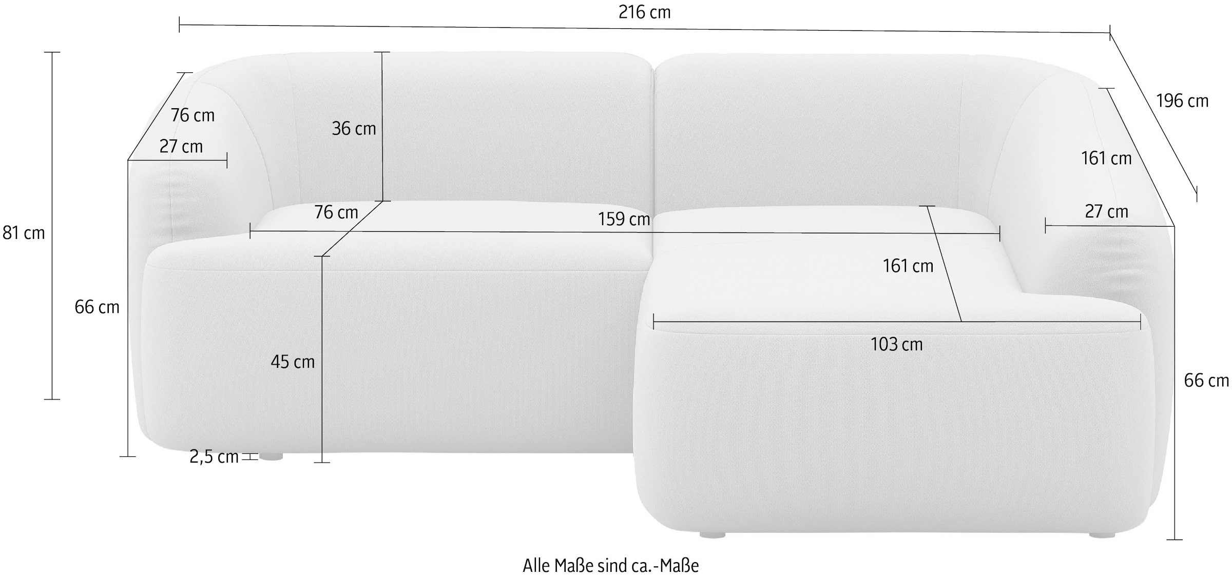 INOSIGN Ecksofa »Nergal, Einzelsofa oder L-Form«, Modernes Design, schlichte Optik, stilvoller Blickfang im Wohnzimmer