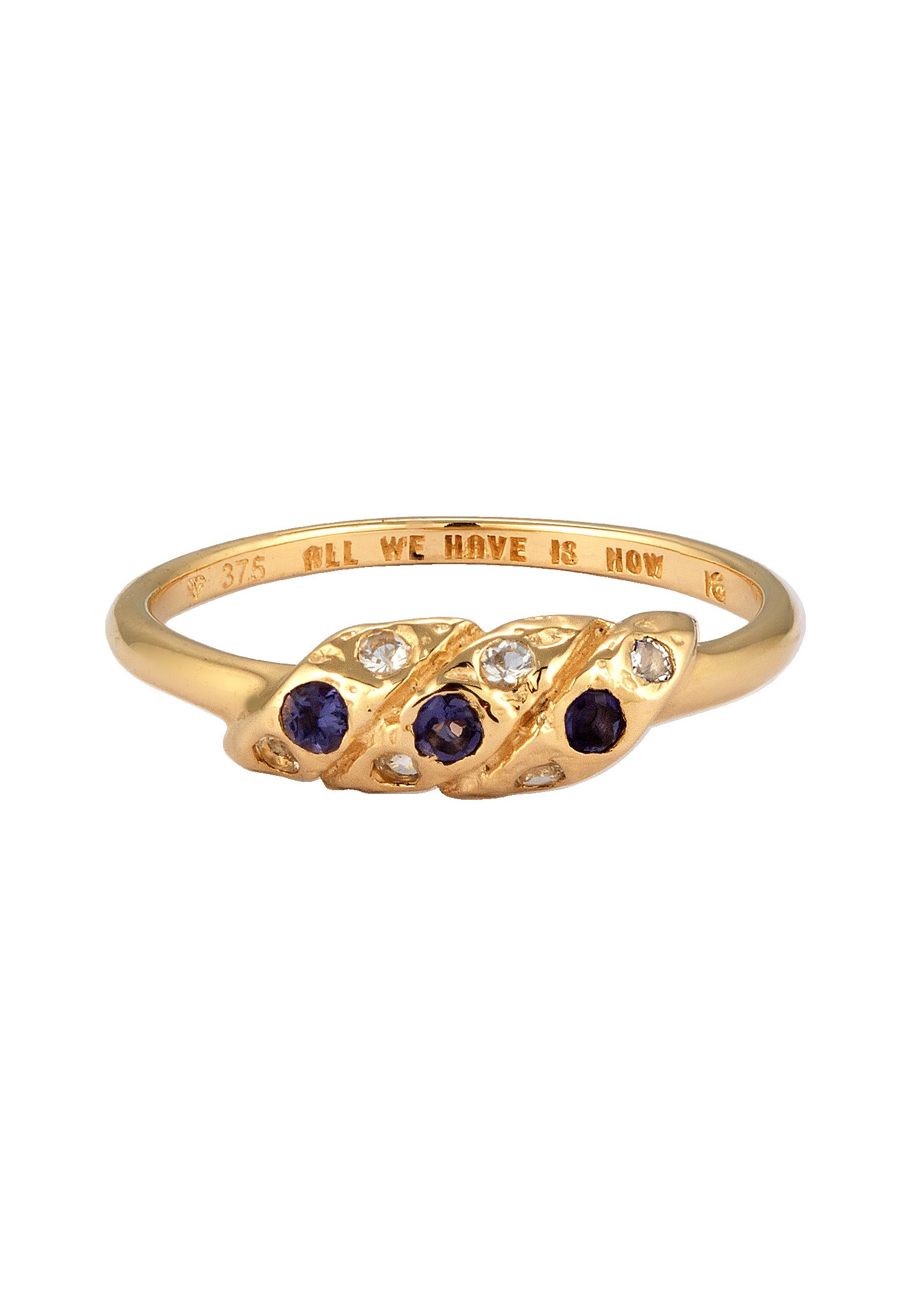 HAZE & GLORY Silberring »Ring Mondstein Lolith 375 Gelbgold - REEF Ring«